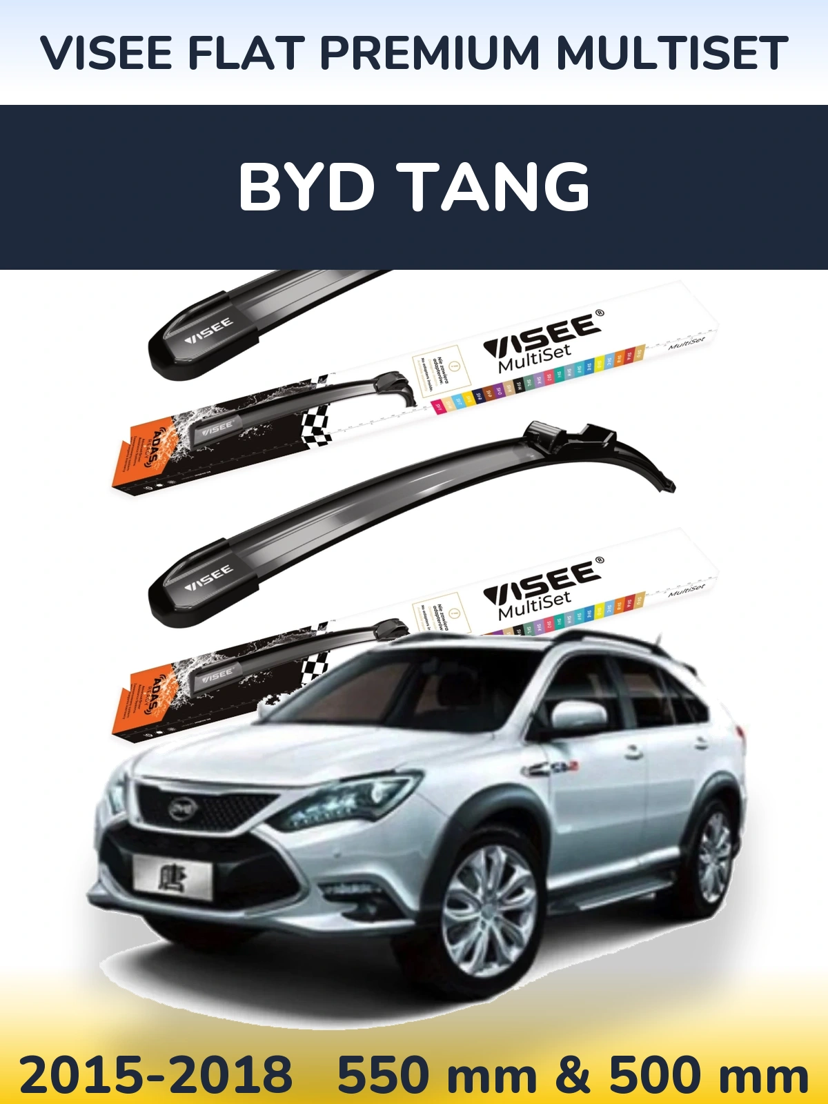 Torkarblad VISEE FLAT PREMIUM MultiSet för BYD Tang