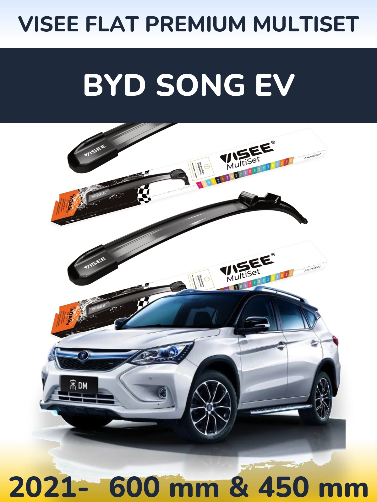 Torkarblad VISEE FLAT PREMIUM MultiSet för BYD Song EV