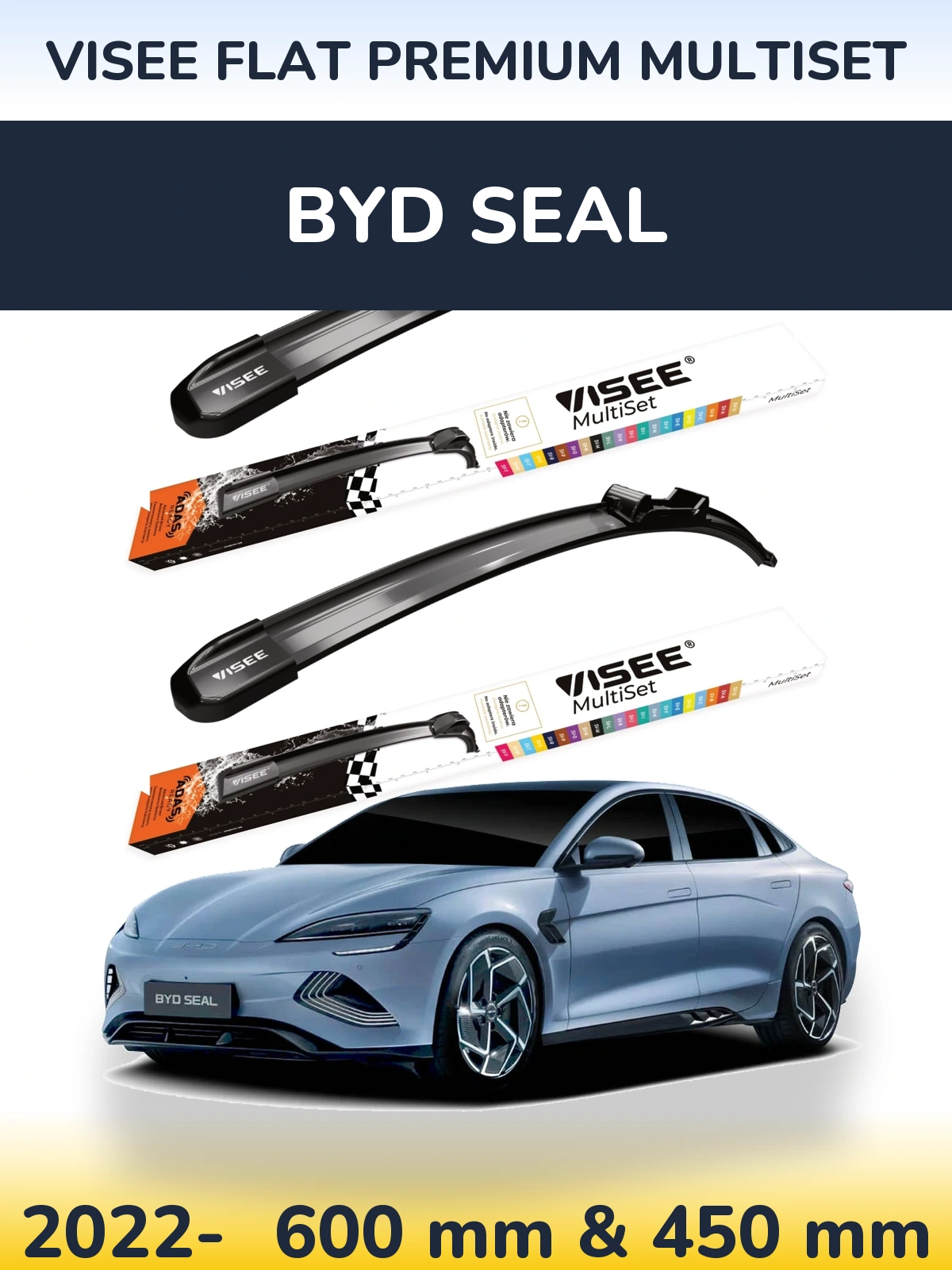 Torkarblad VISEE FLAT PREMIUM MultiSet för BYD Seal
