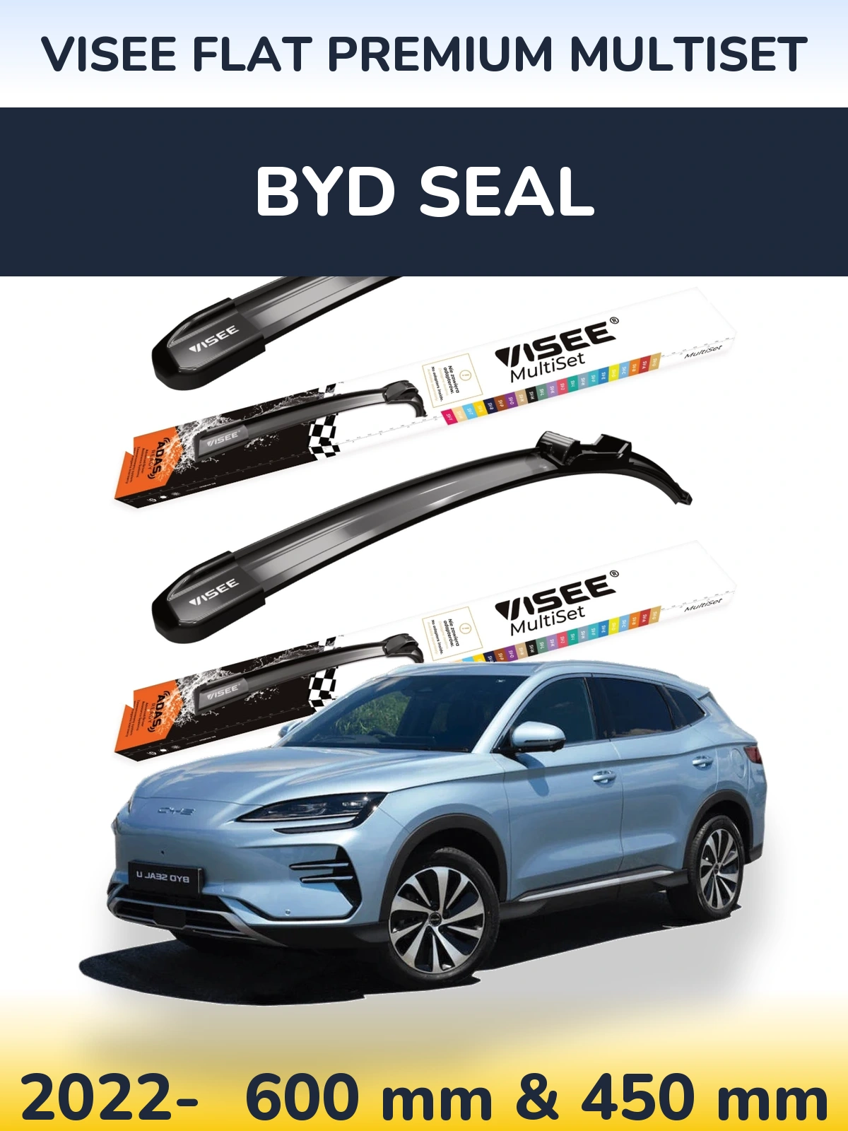 Torkarblad VISEE FLAT PREMIUM MultiSet för BYD Seal