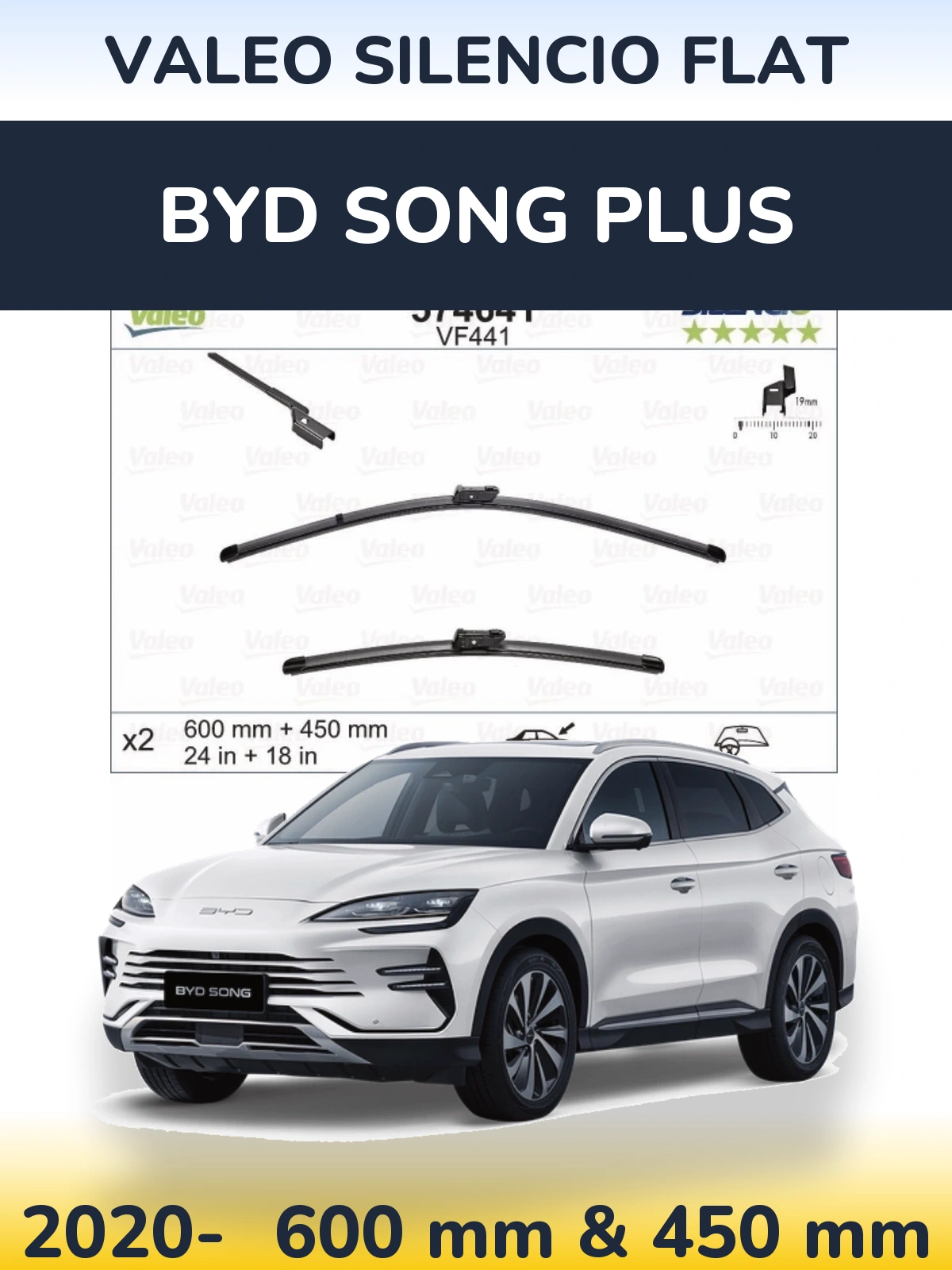 Torkarblad Valeo Silencio Flat för BYD Song Plus