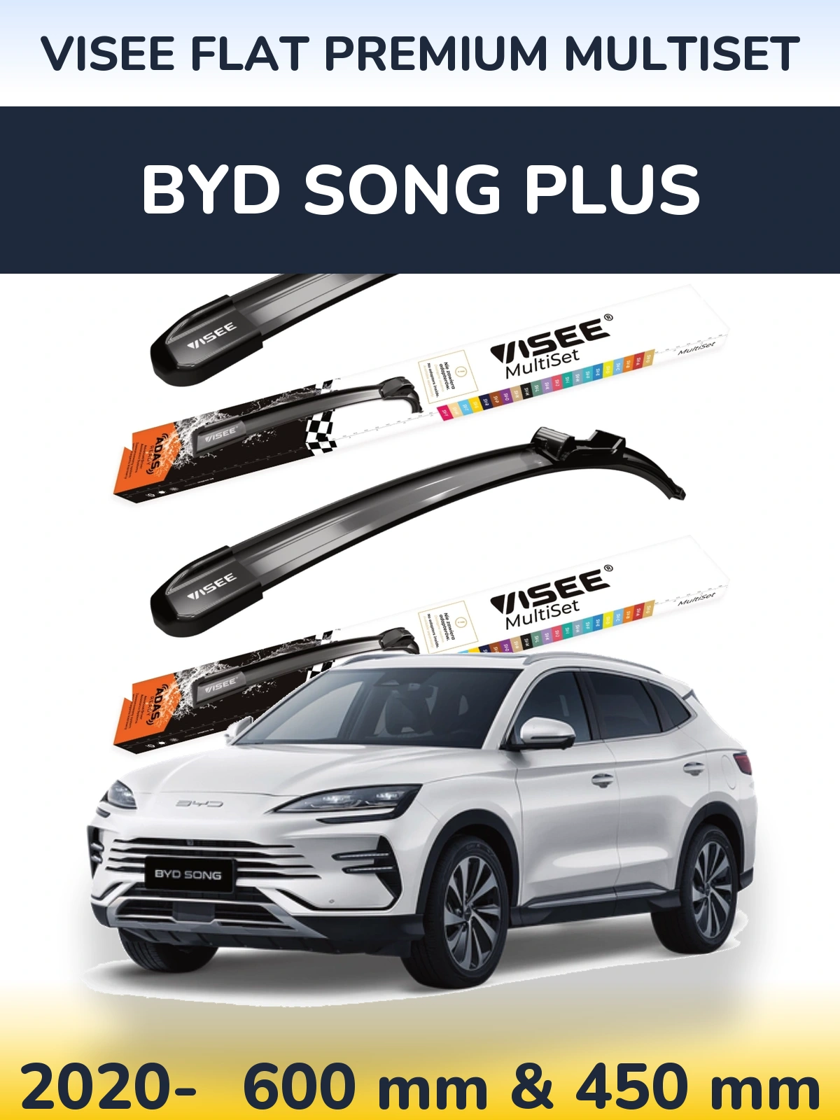 Torkarblad VISEE FLAT PREMIUM MultiSet för BYD Song Plus