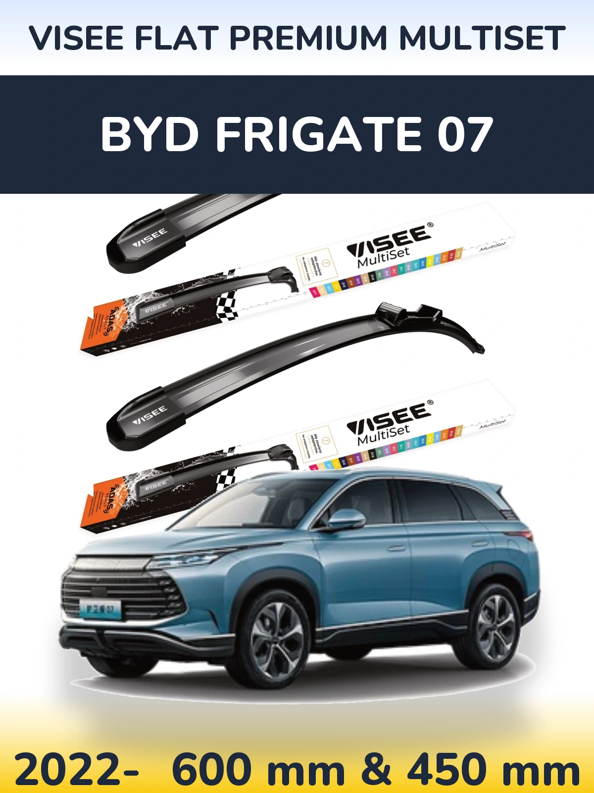 Torkarblad VISEE FLAT PREMIUM MultiSet för BYD Frigate 07
