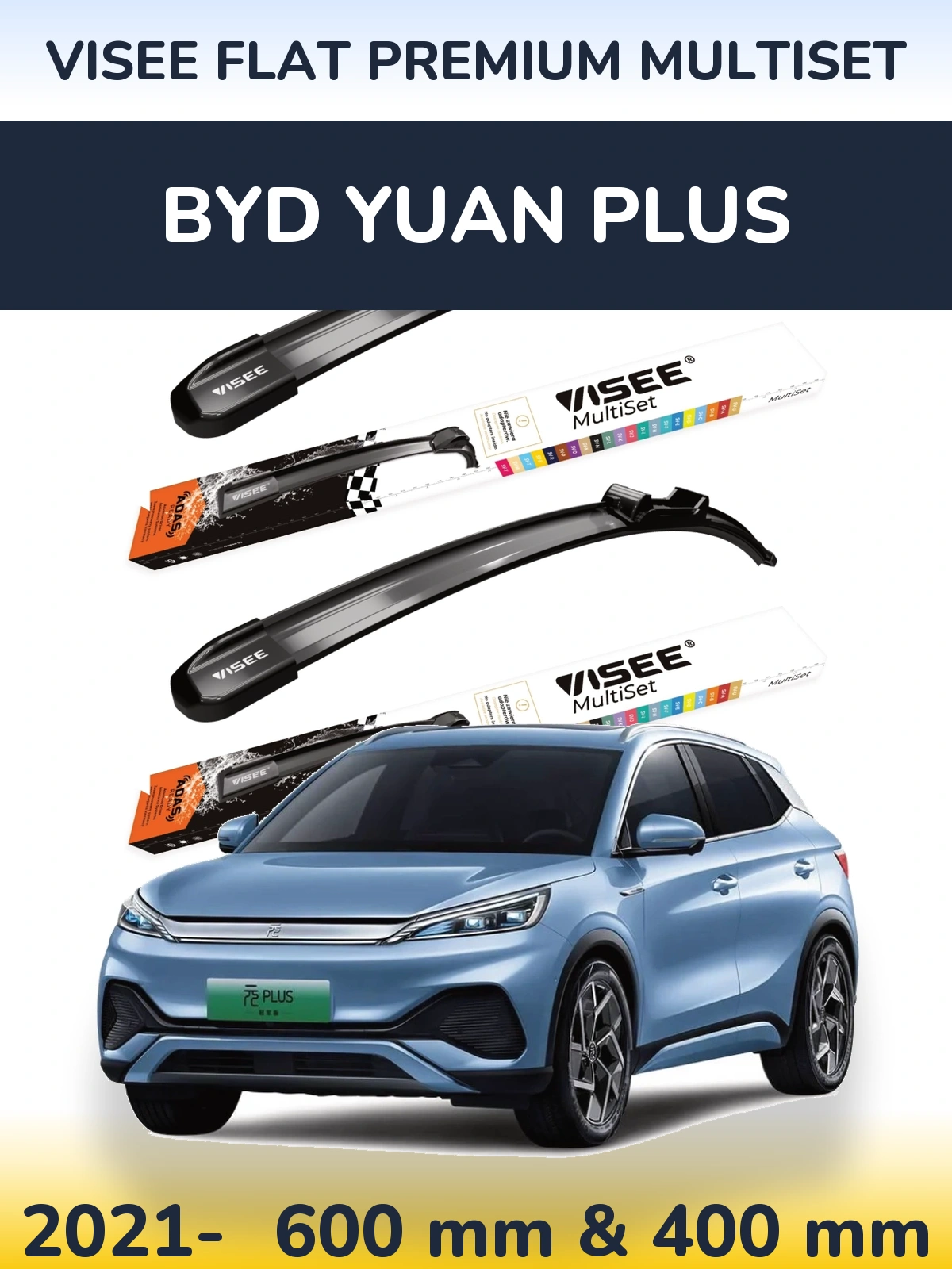 Torkarblad VISEE FLAT PREMIUM MultiSet för BYD Yuan Plus