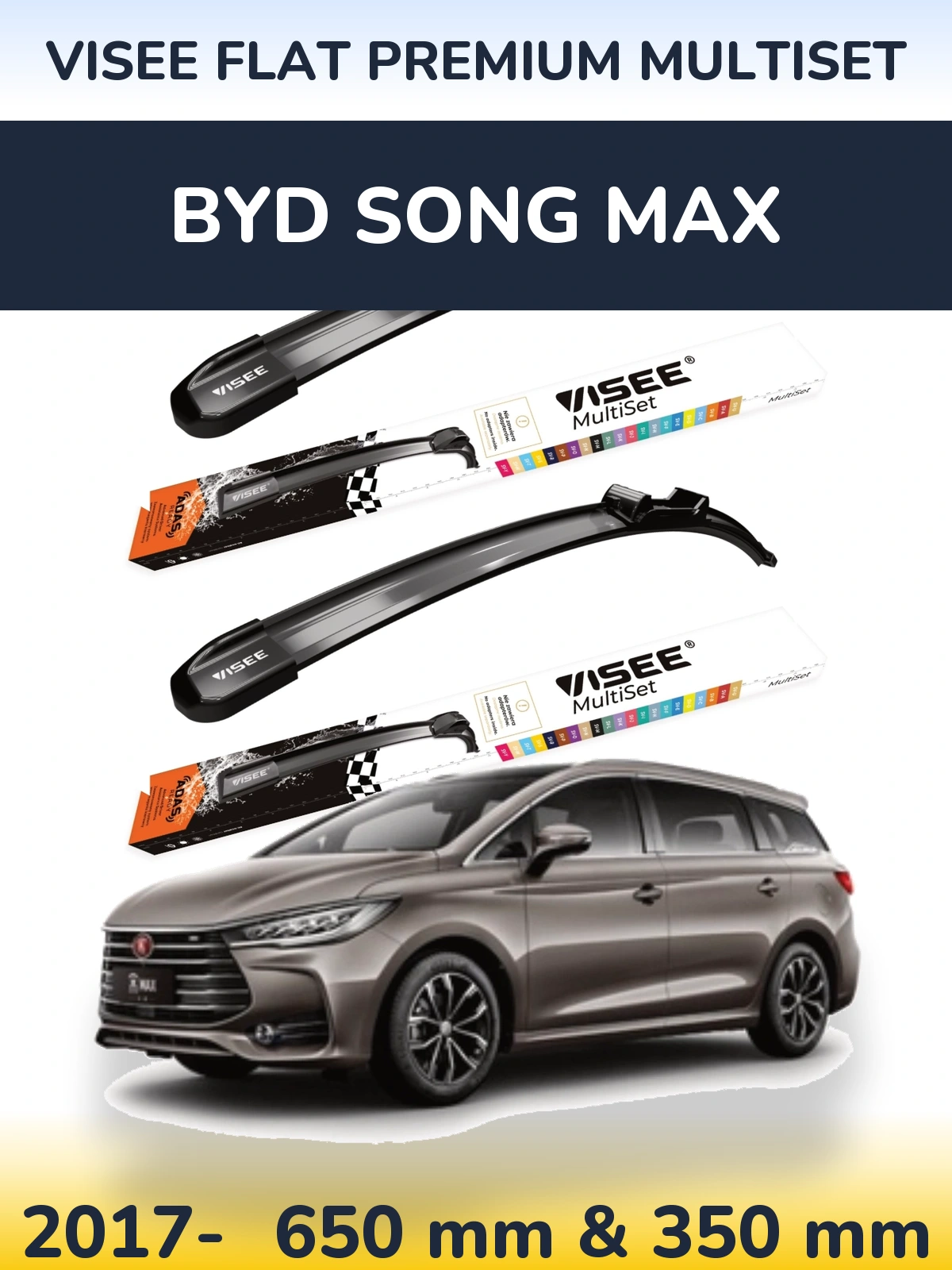 Torkarblad VISEE FLAT PREMIUM MultiSet för BYD Song Max