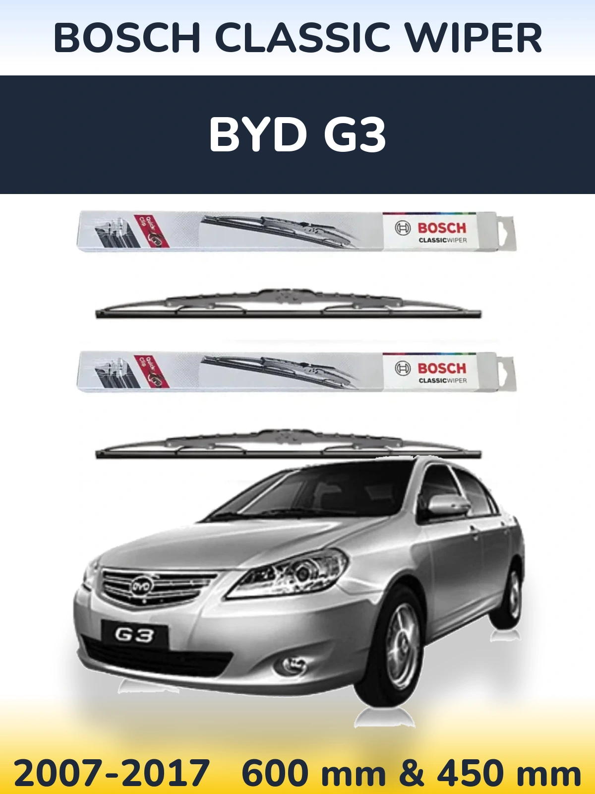 Torkarblad BOSCH Classic Wiper för BYD G3