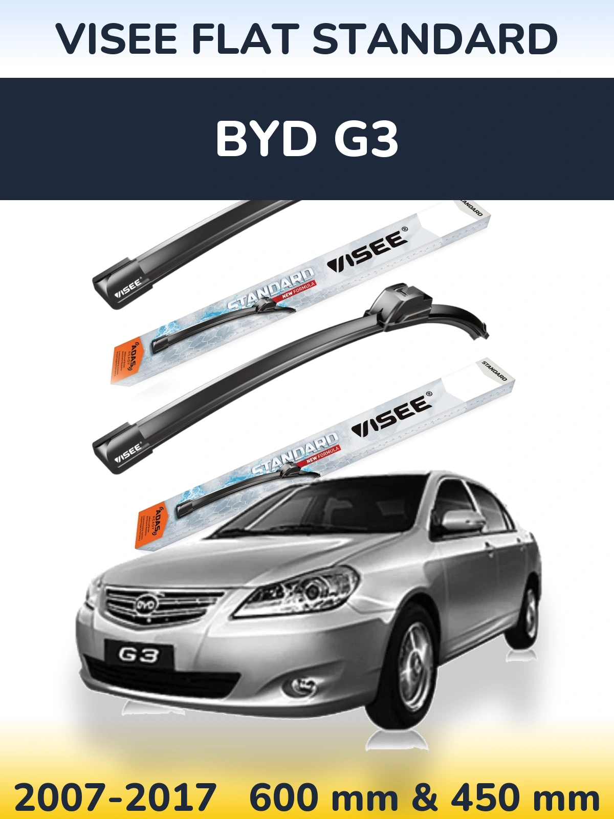 Torkarblad VISEE FLAT STANDARD för BYD G3