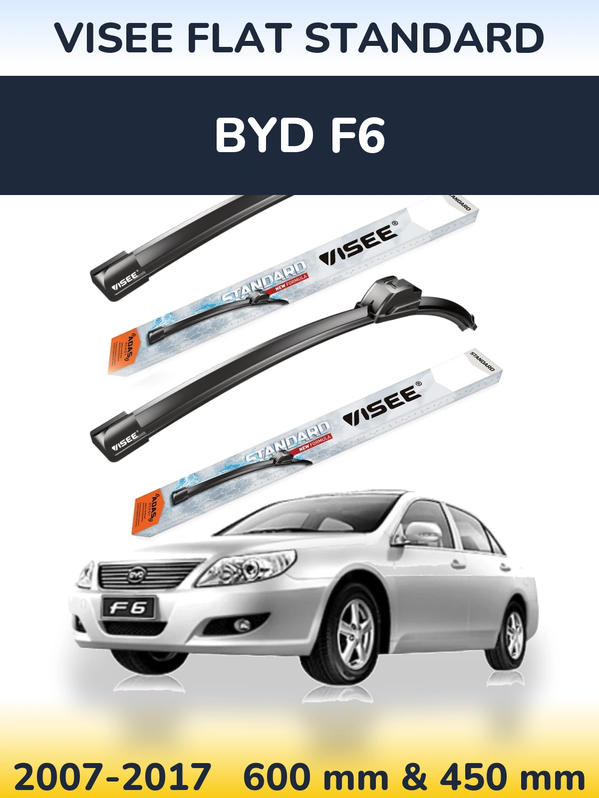 Torkarblad VISEE FLAT STANDARD för BYD F6