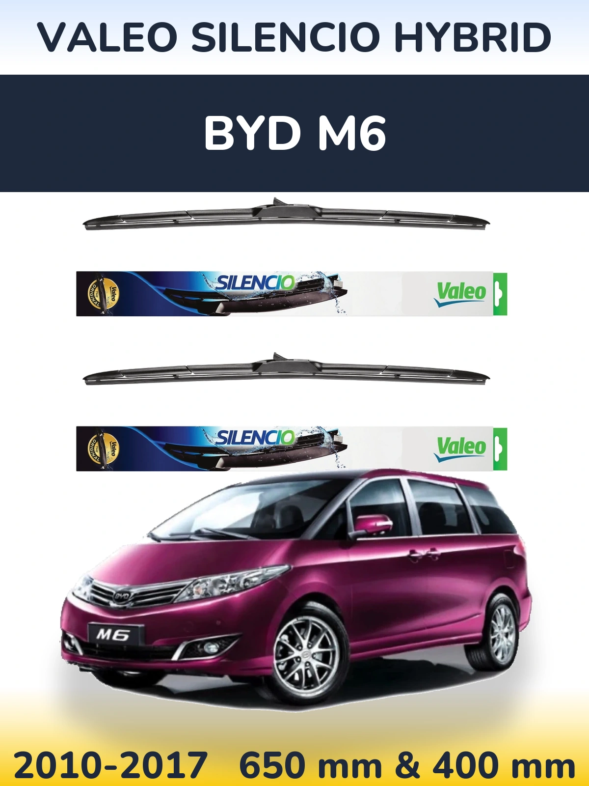Torkarblad Valeo Silencio Hybrid för BYD M6