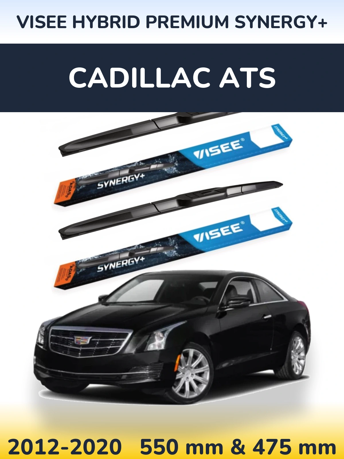 Комплект передних дворников VISEE HYBRID PREMIUM SYNERGY+ 550 & 475 мм для Cadillac ATS 2012-2020