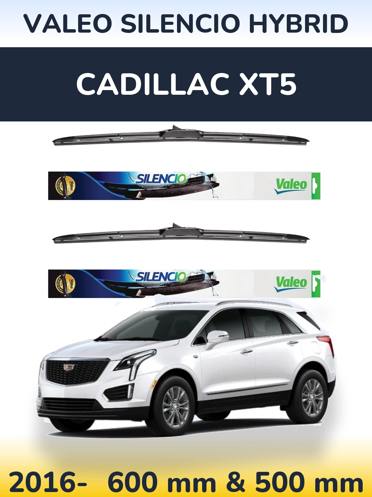 Torkarblad Valeo Silencio Hybrid för Cadillac XT5