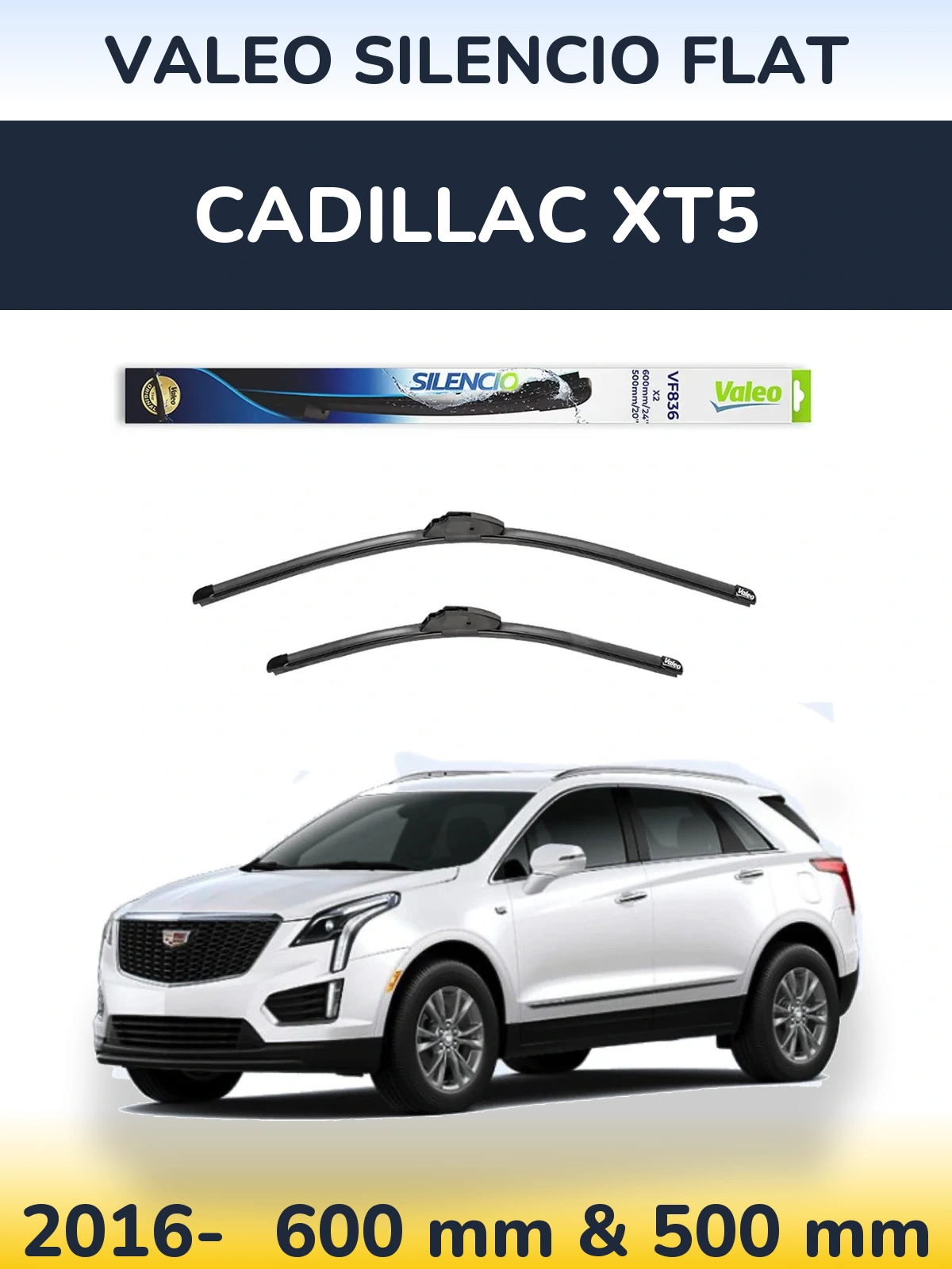 Torkarblad Valeo Silencio Flat för Cadillac XT5