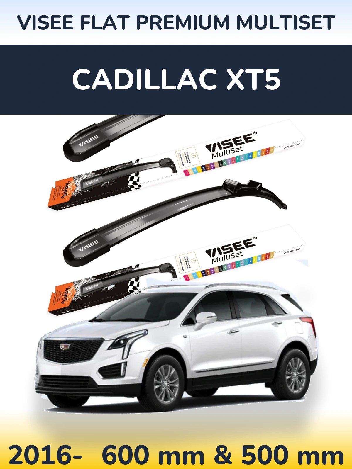 Torkarblad VISEE FLAT PREMIUM MultiSet för Cadillac XT5