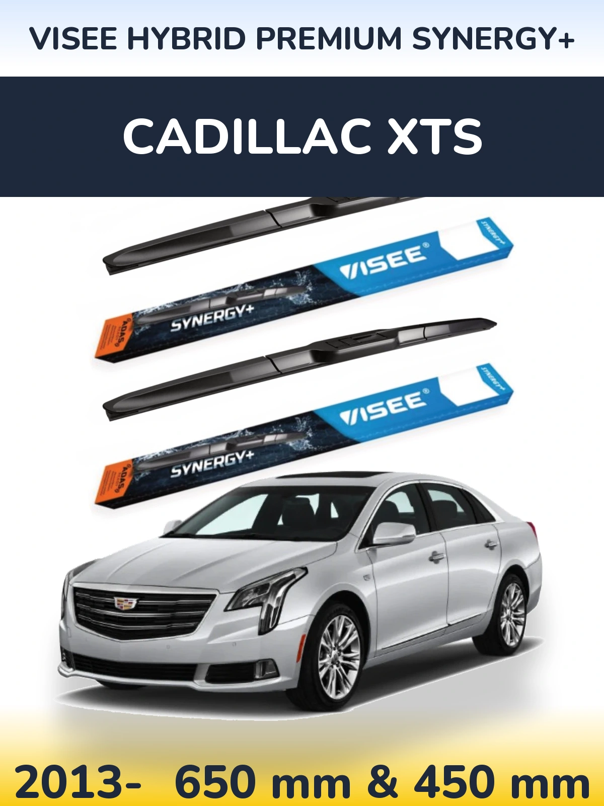 Комплект передних дворников VISEE HYBRID PREMIUM SYNERGY+ 650 & 450 мм для Cadillac XTS 2013-2026