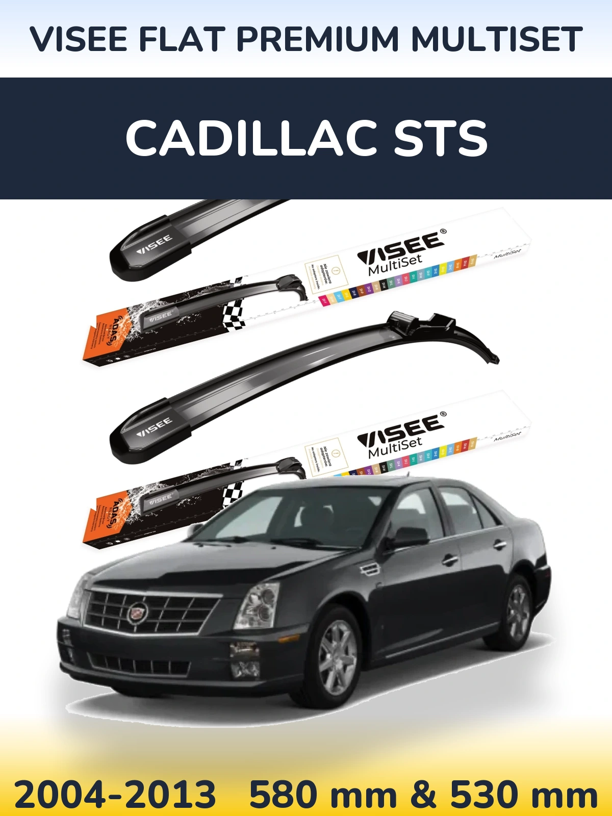 Torkarblad VISEE FLAT PREMIUM MultiSet för Cadillac STS
