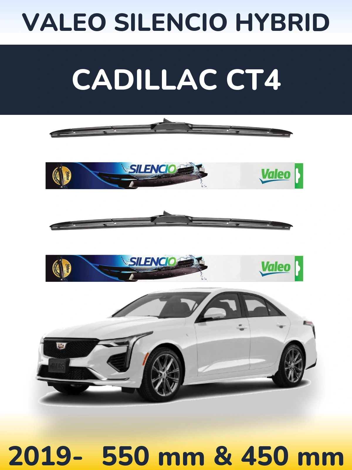 Torkarblad Valeo Silencio Hybrid för Cadillac CT4
