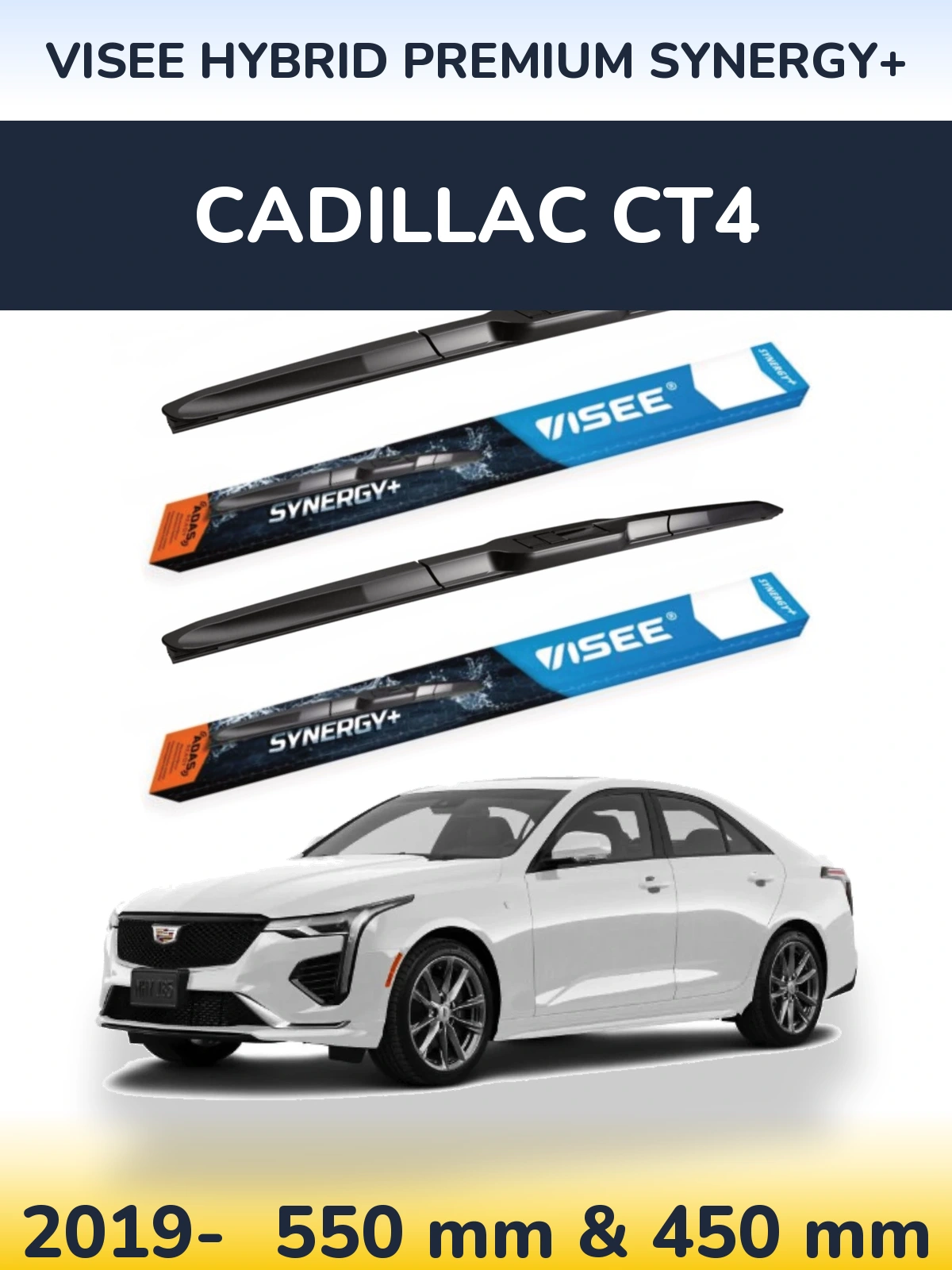 Torkarblad VISEE HYBRID PREMIUM SYNERGY+ för Cadillac CT4