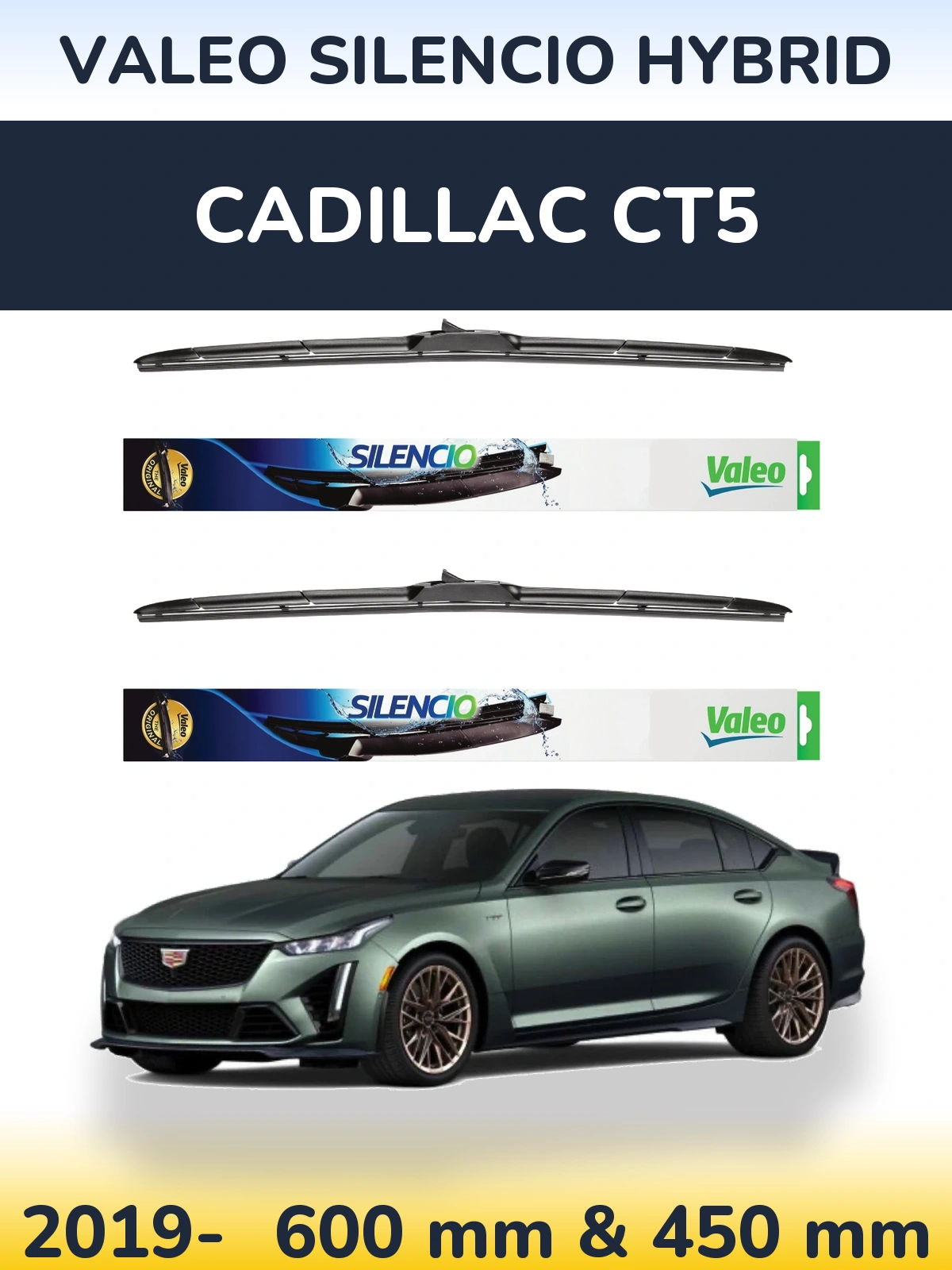 Torkarblad Valeo Silencio Hybrid för Cadillac CT5