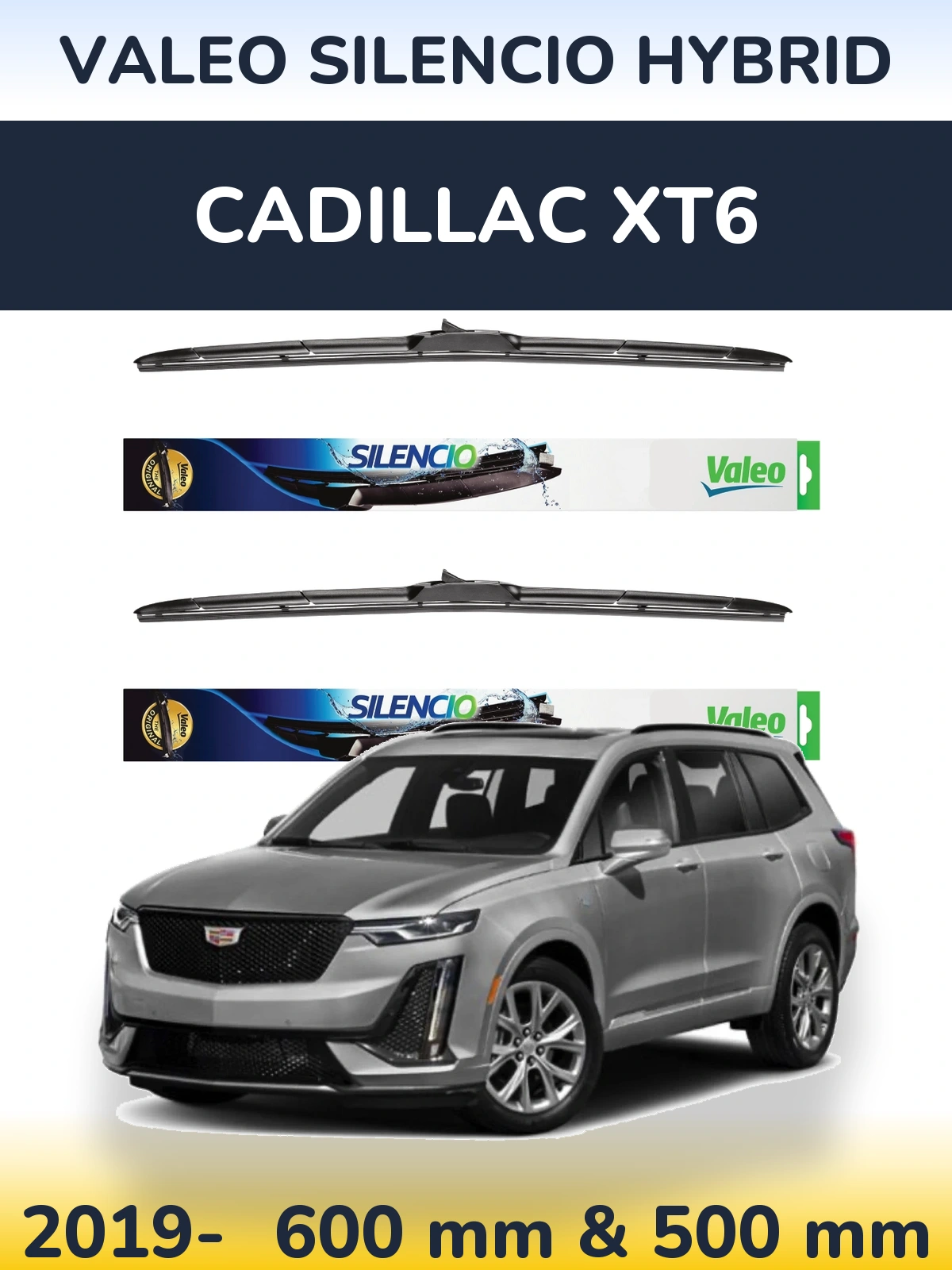 Torkarblad Valeo Silencio Hybrid för Cadillac XT6