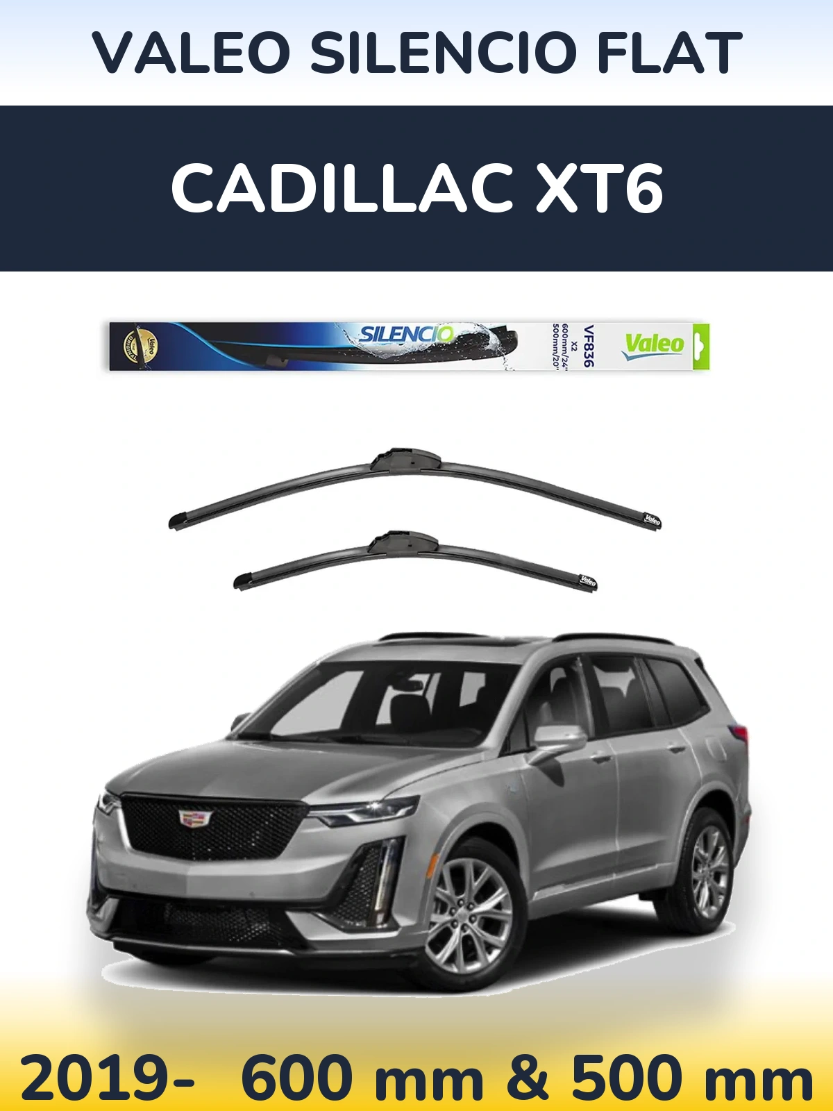 Torkarblad Valeo Silencio Flat för Cadillac XT6