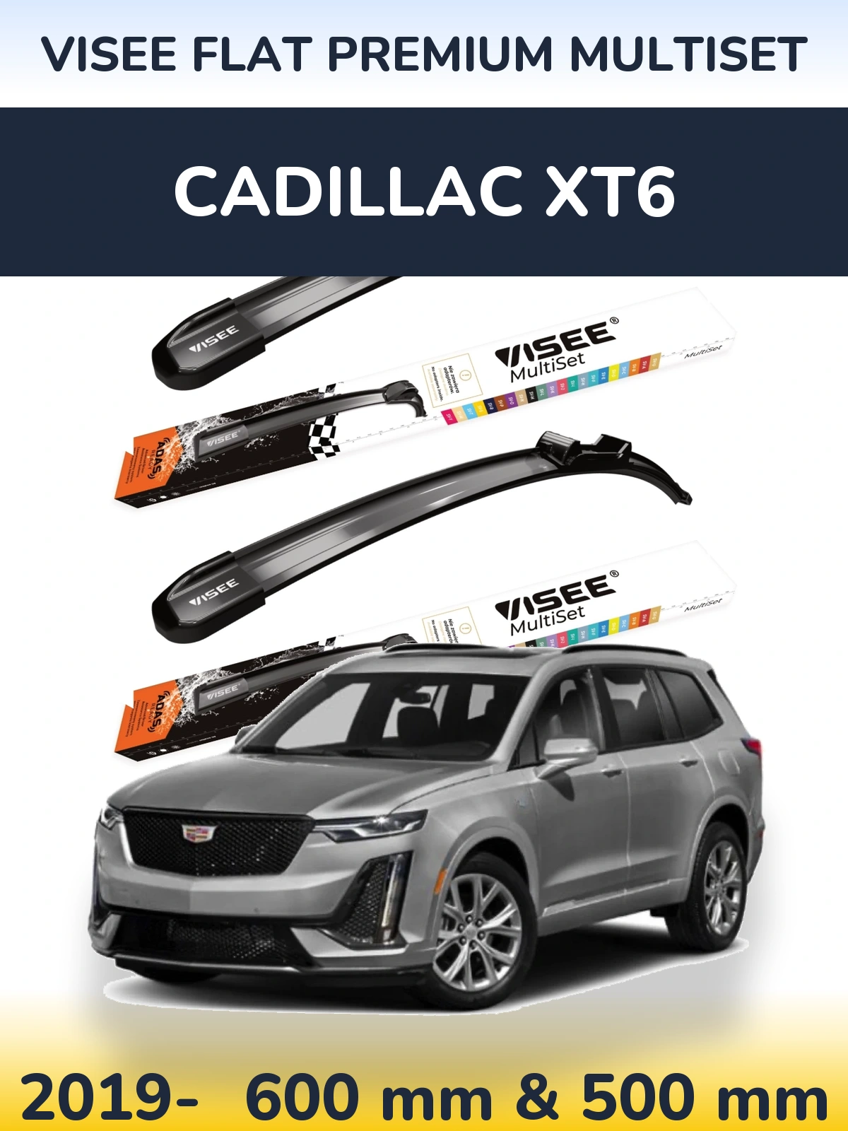 Torkarblad VISEE FLAT PREMIUM MultiSet för Cadillac XT6