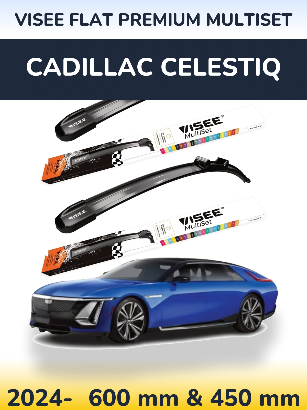 Torkarblad VISEE FLAT PREMIUM MultiSet för Cadillac Celestiq
