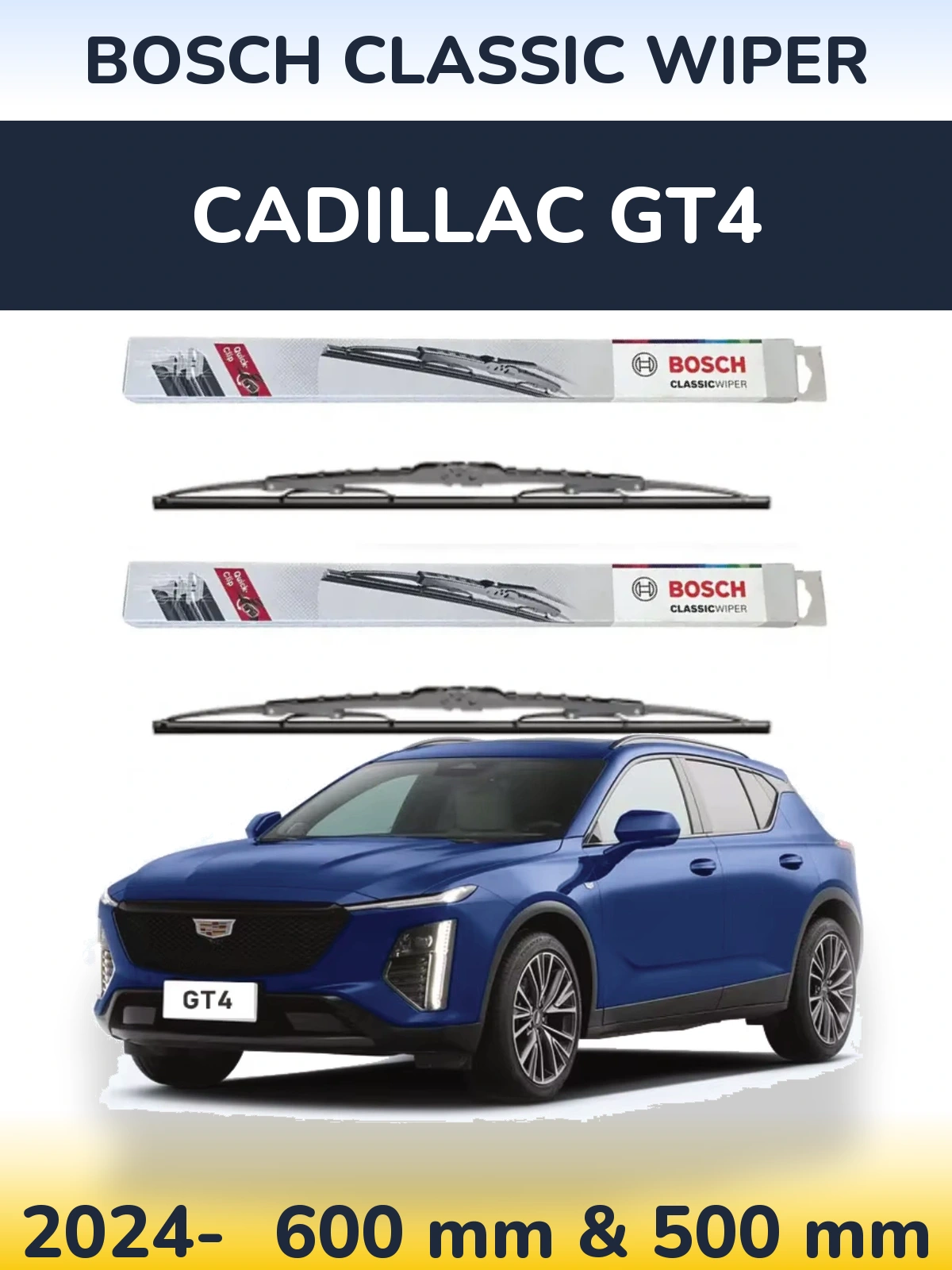 Torkarblad BOSCH Classic Wiper för Cadillac GT4
