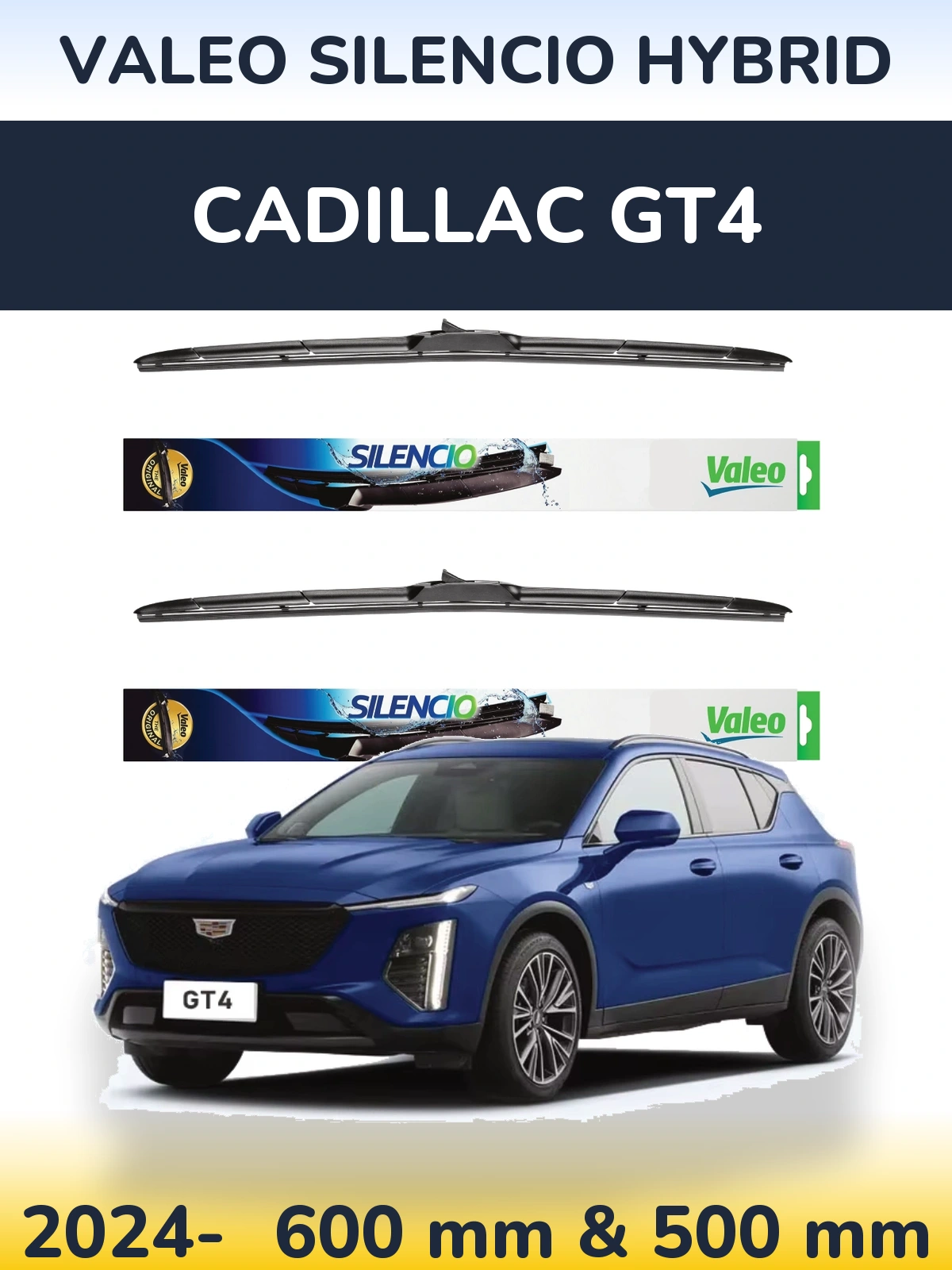 Torkarblad Valeo Silencio Hybrid för Cadillac GT4