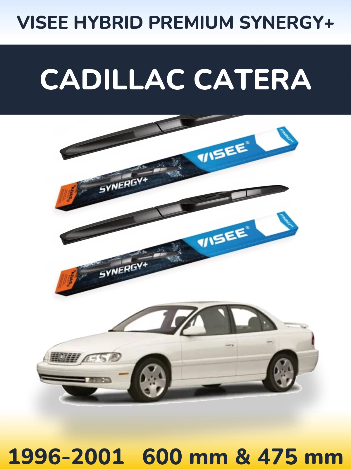 Комплект передніх щіток VISEE HYBRID PREMIUM SYNERGY+ 600 & 475 мм для Cadillac Catera 1996-2001