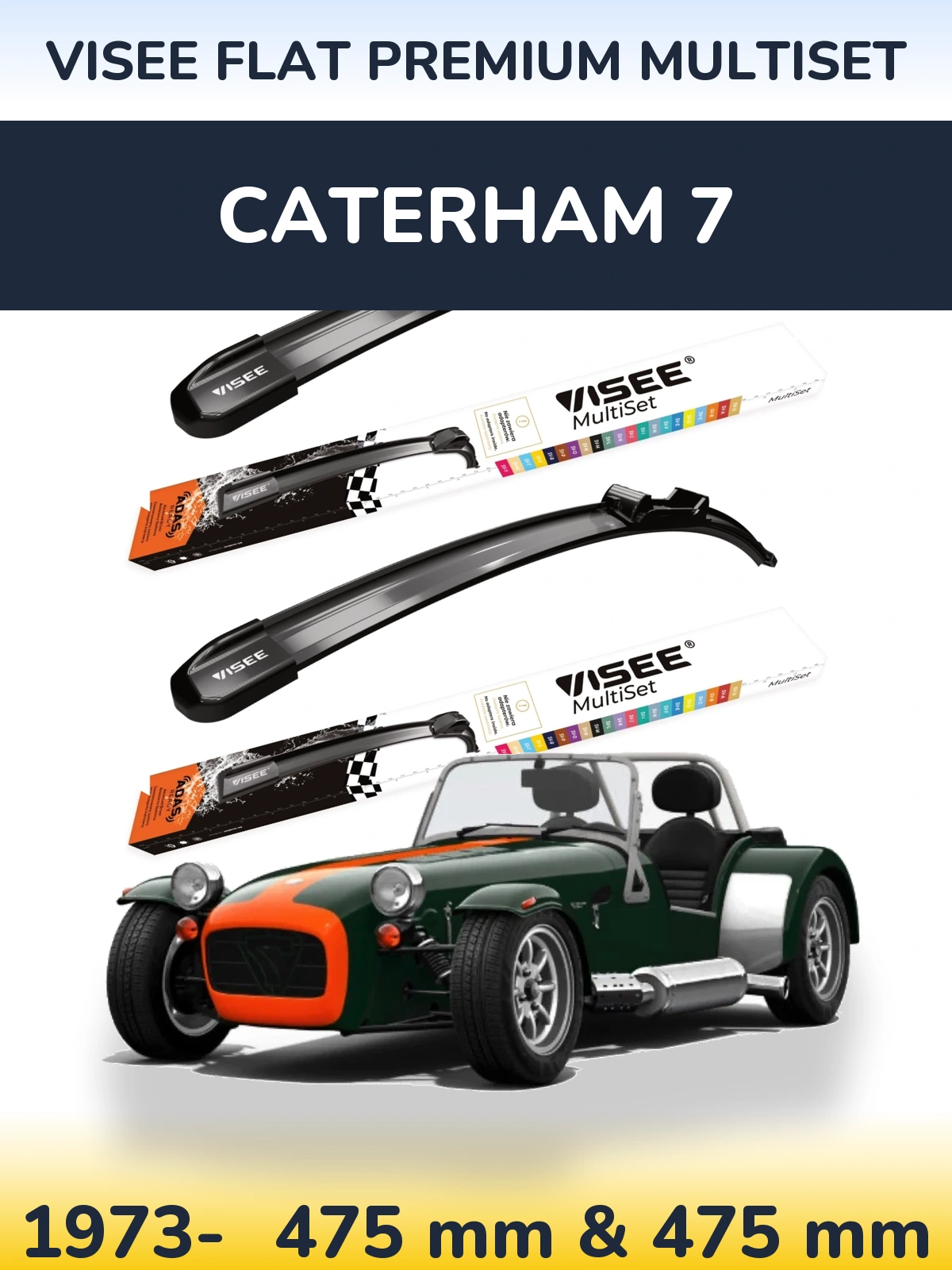 Torkarblad VISEE FLAT PREMIUM MultiSet för Caterham 7