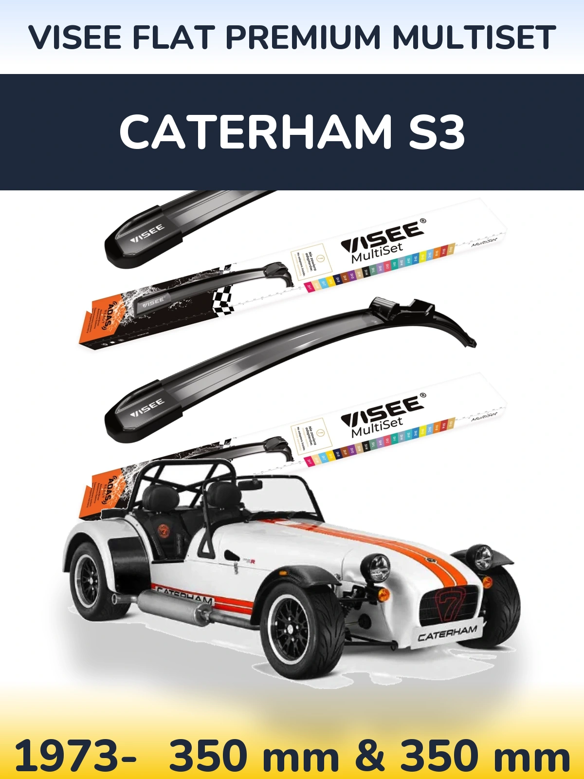 Torkarblad VISEE FLAT PREMIUM MultiSet för Caterham S3