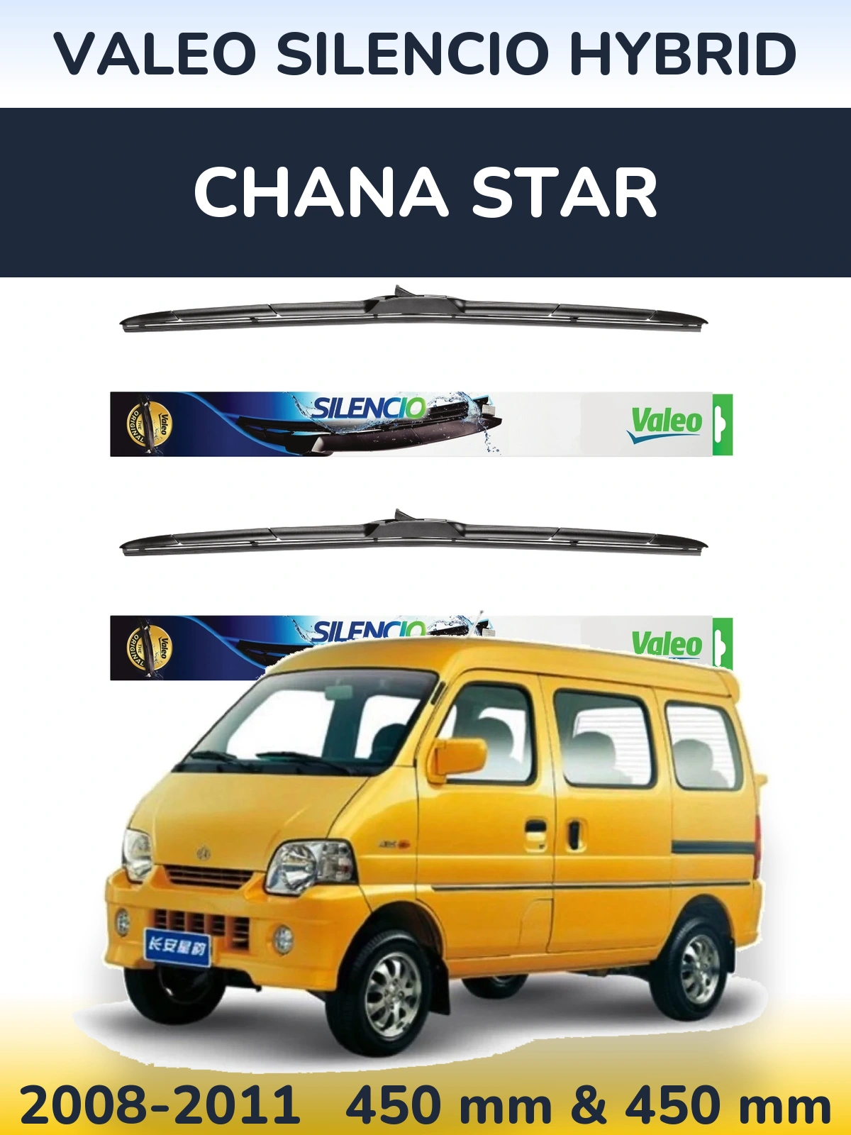 Torkarblad Valeo Silencio Hybrid för Chana Star