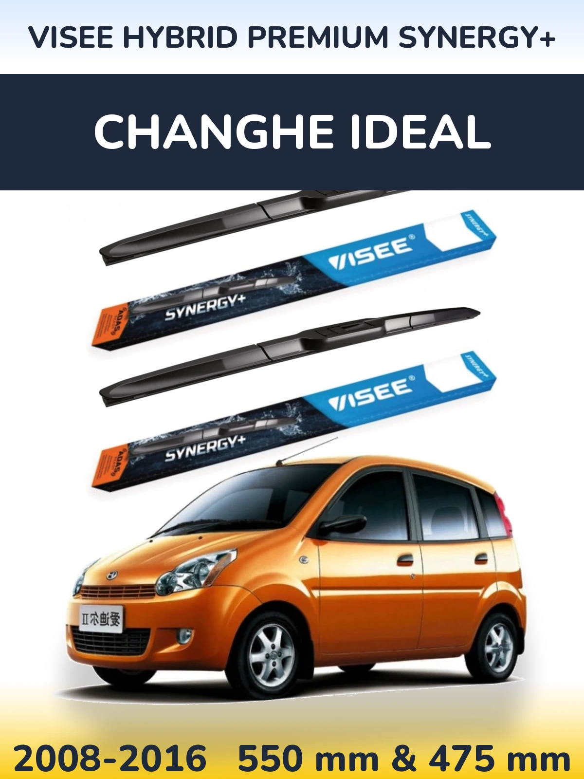 Torkarblad VISEE HYBRID PREMIUM SYNERGY+ för Changhe Ideal