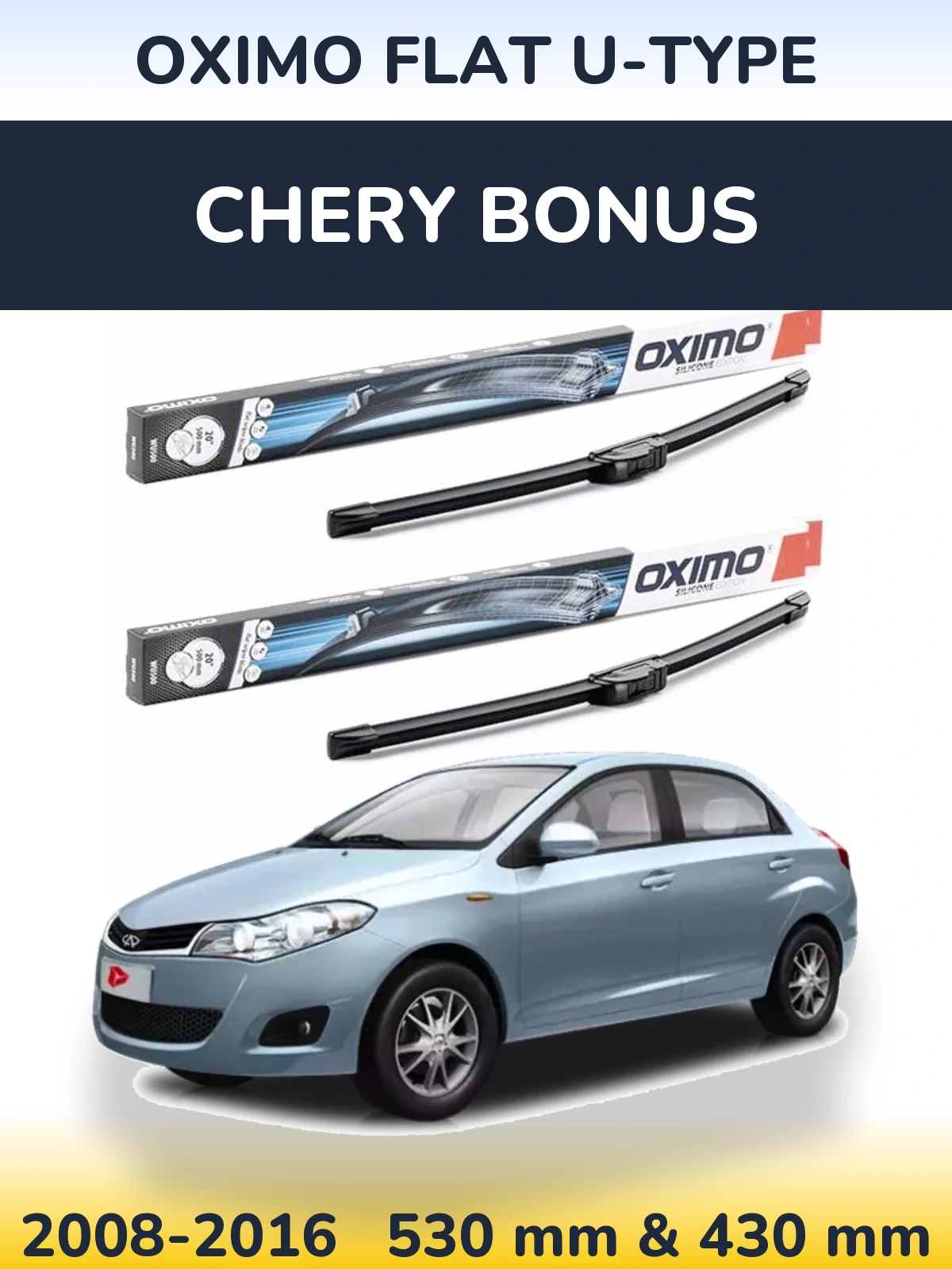 Torkarblad Oximo Flat U-type för Chery Bonus