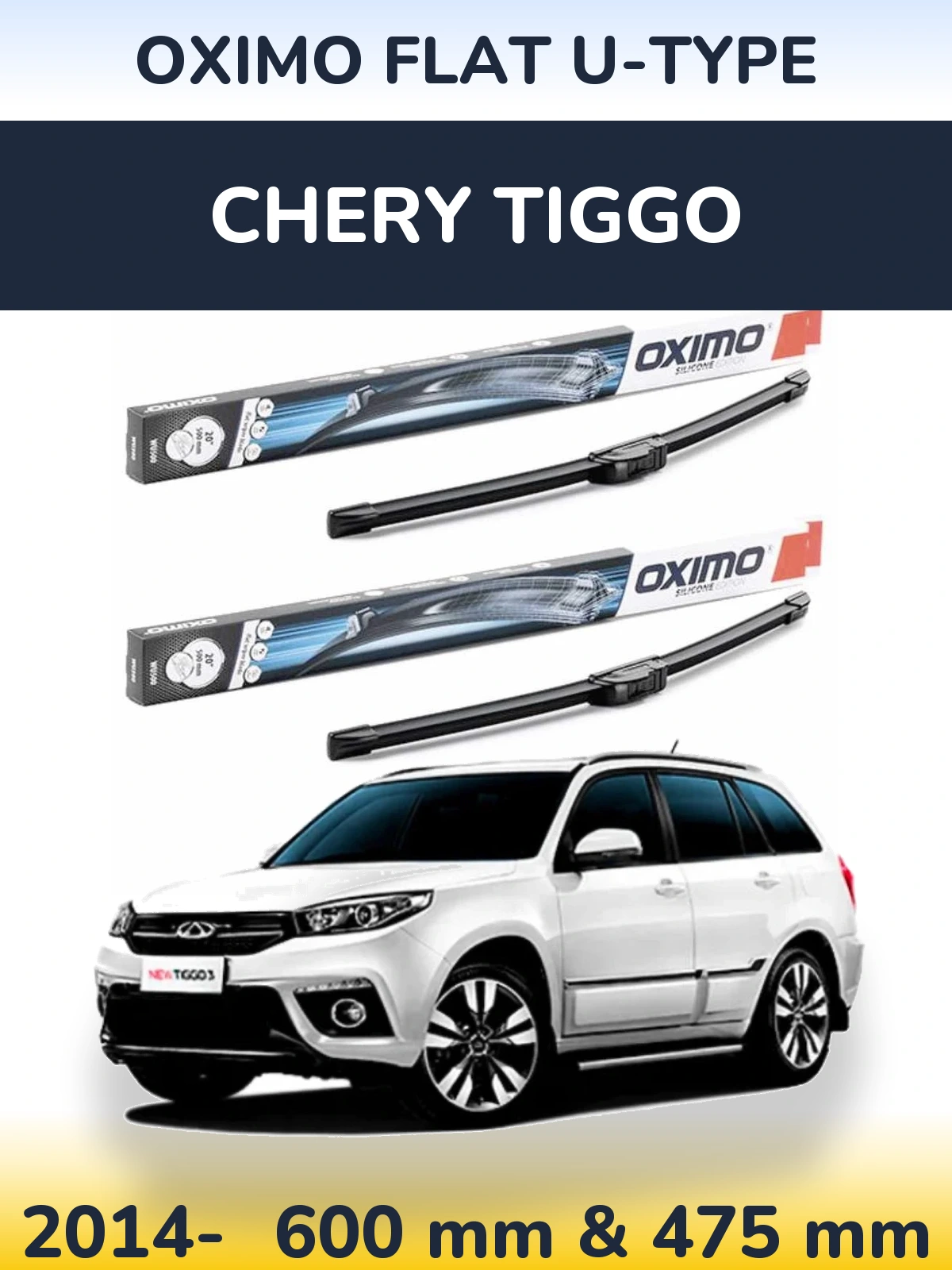 Torkarblad Oximo Flat U-type för Chery Tiggo