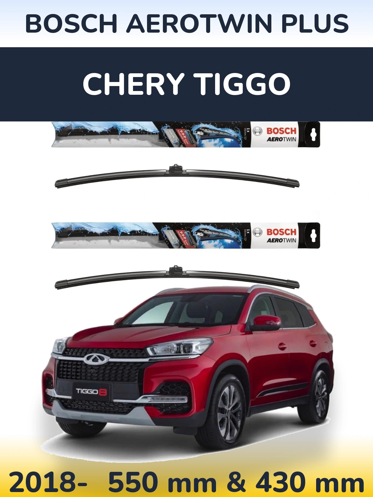 Torkarblad BOSCH AeroTwin Plus för Chery Tiggo
