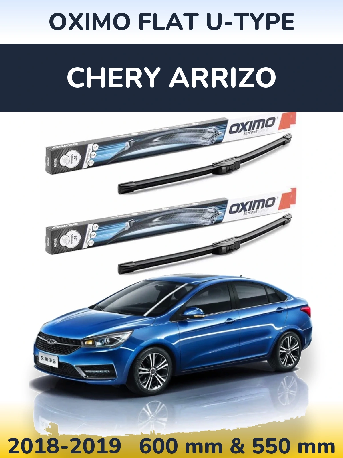 Torkarblad Oximo Flat U-type för Chery Arrizo
