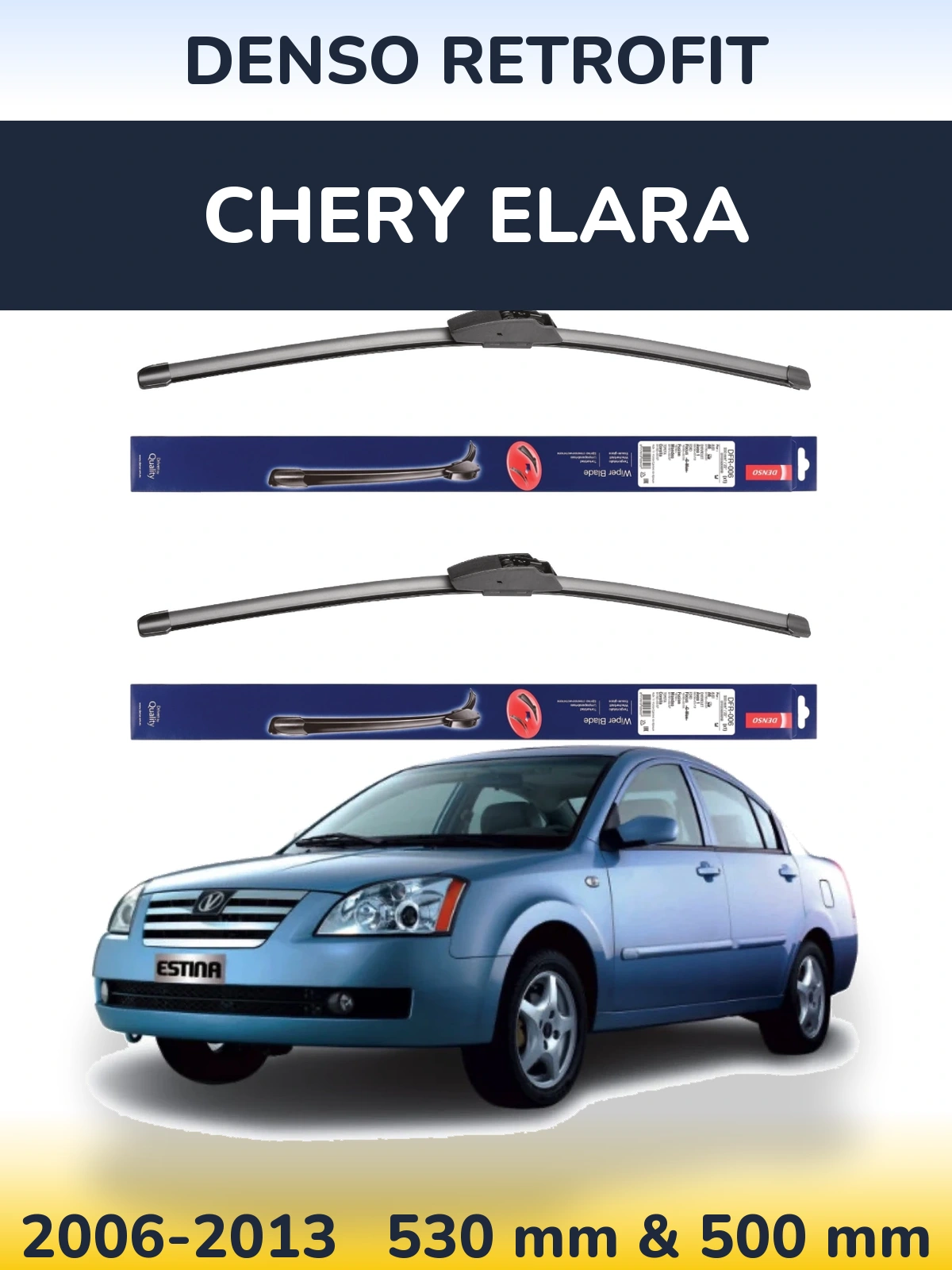 Комплект передніх щіток Denso Retrofit 530 & 500 мм для Chery Elara 2006-2013