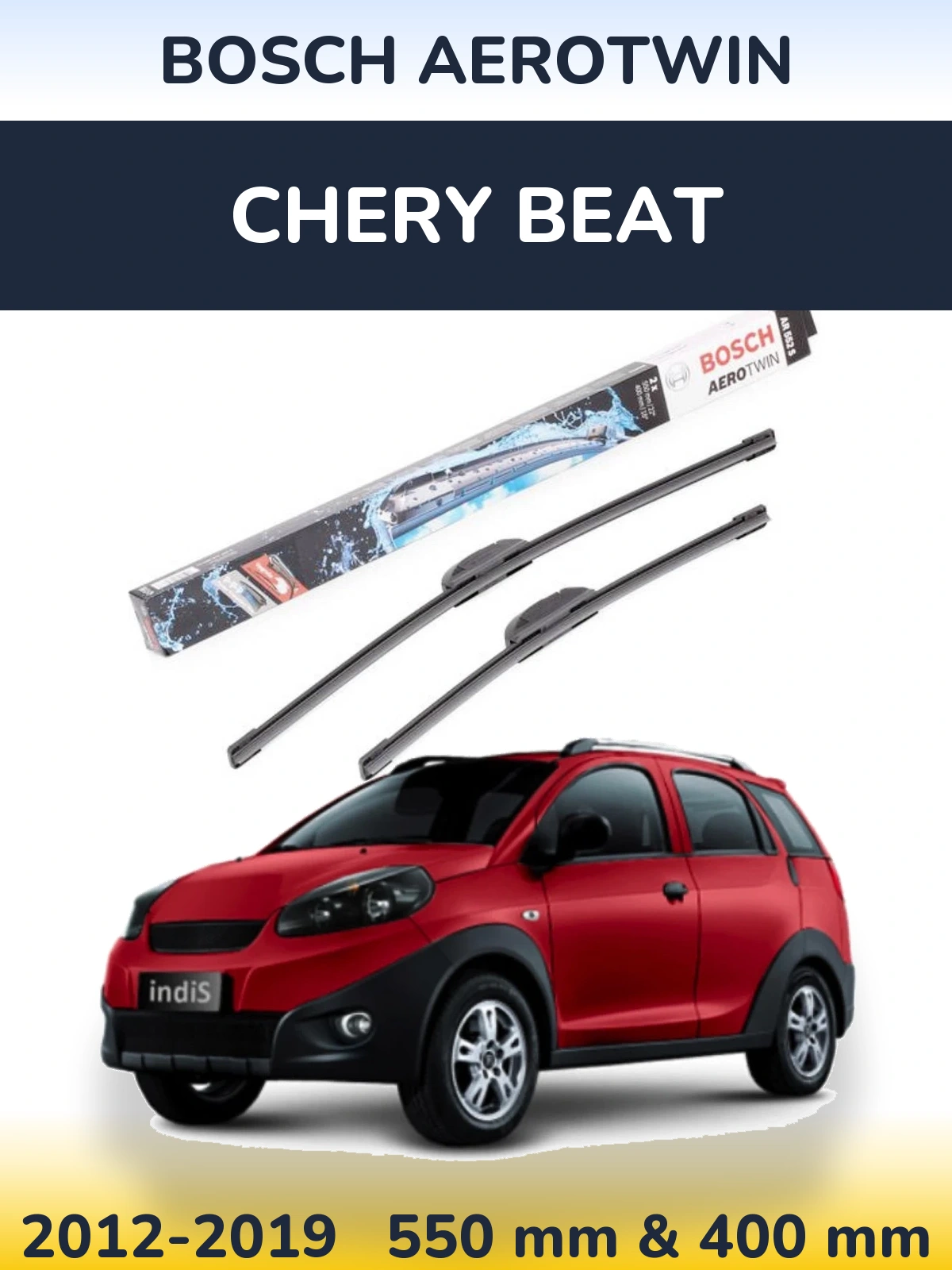 Комплект передніх щіток BOSCH AeroTwin 550 & 400 мм для Chery Beat 2012-2019