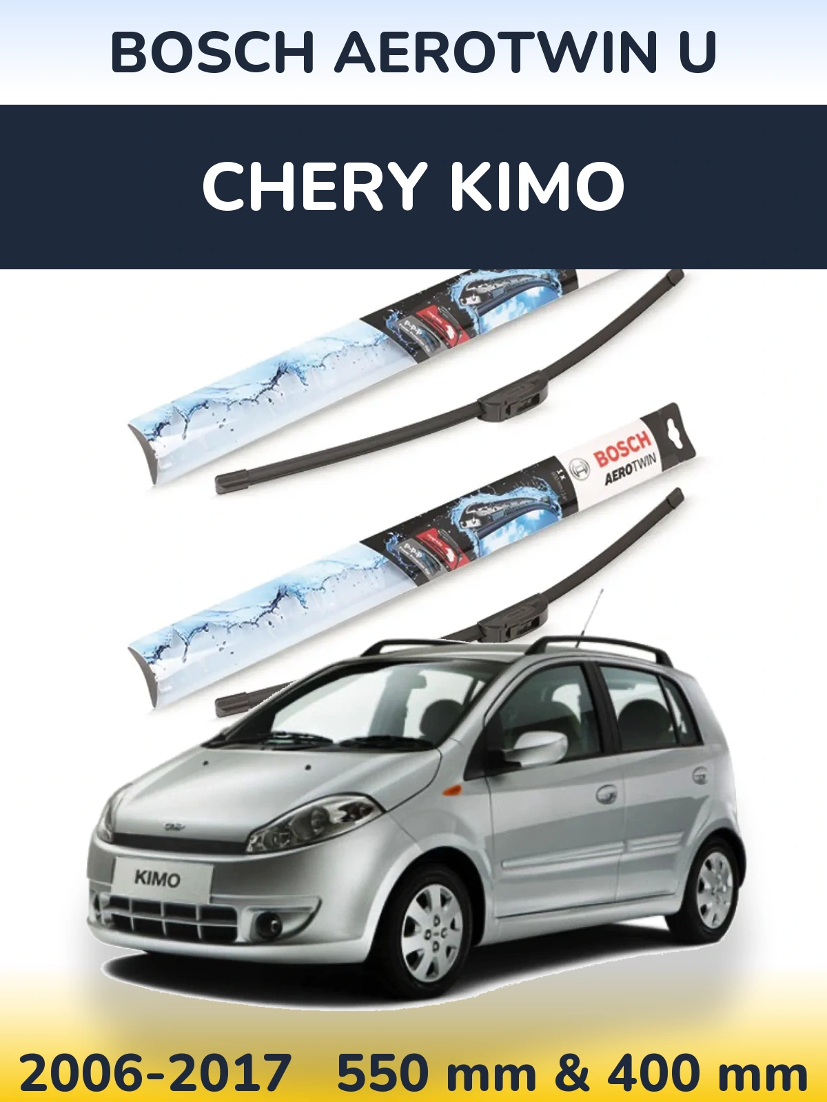 Torkarblad BOSCH AeroTwin U för Chery Kimo