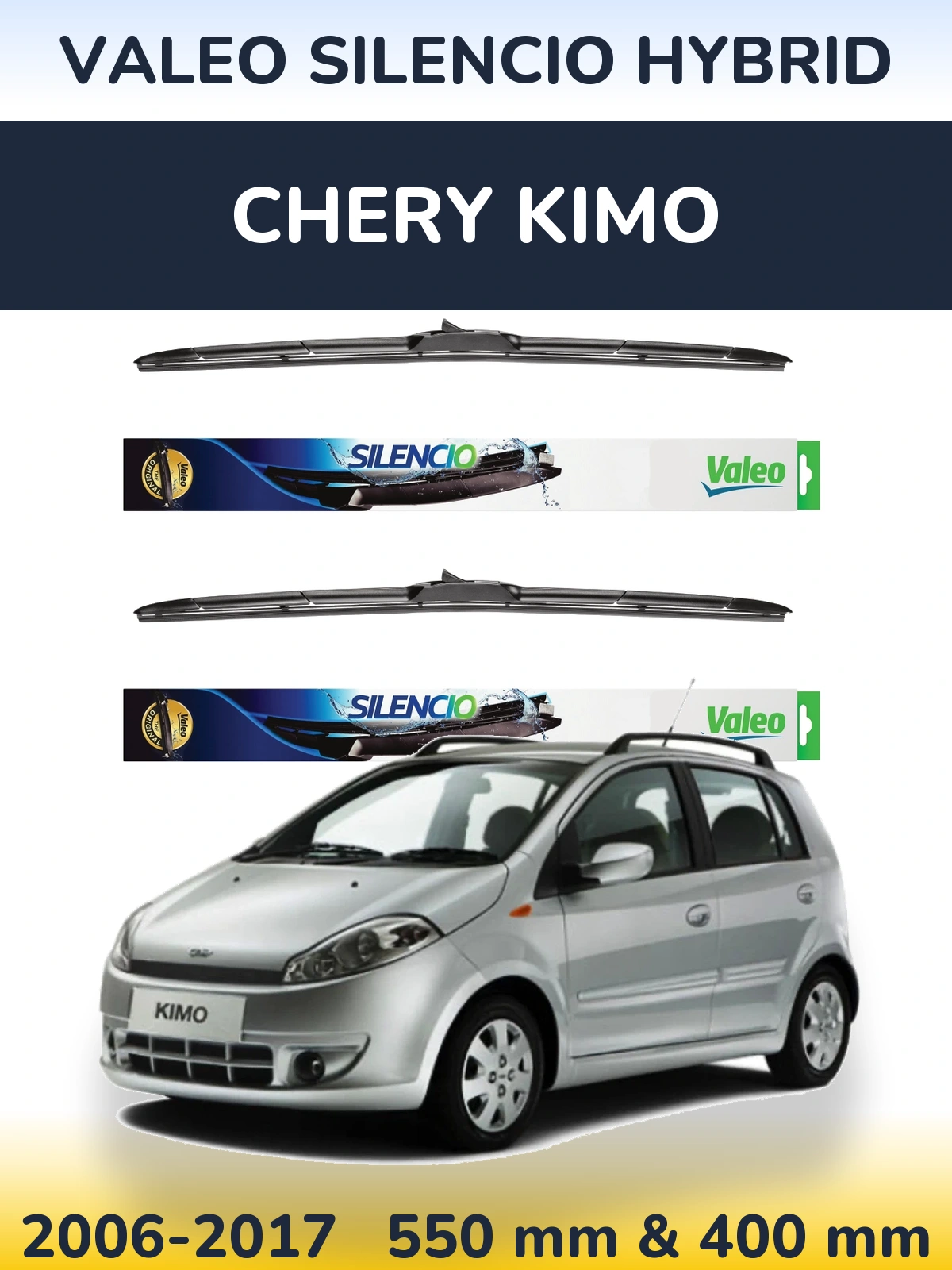 Torkarblad Valeo Silencio Hybrid för Chery Kimo