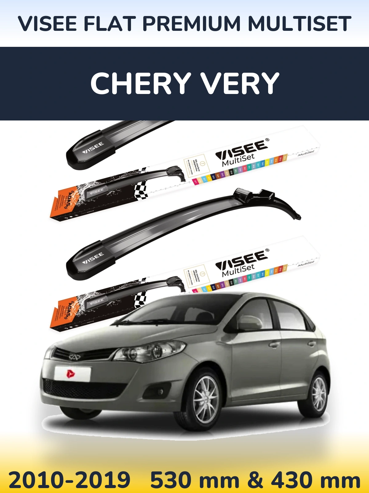 Torkarblad VISEE FLAT PREMIUM MultiSet för Chery Very