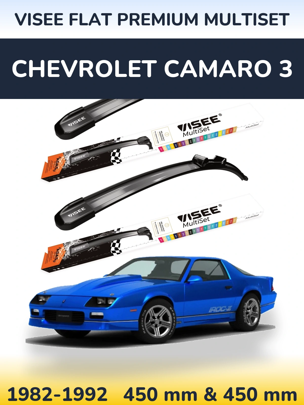 Torkarblad VISEE FLAT PREMIUM MultiSet för Chevrolet Camaro 3