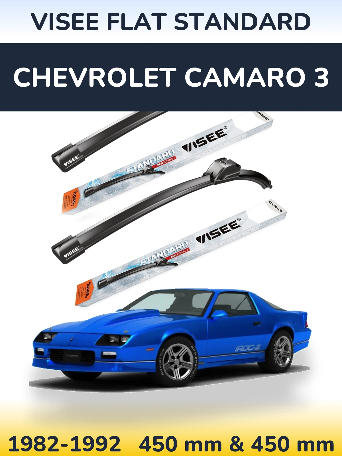 Torkarblad VISEE FLAT STANDARD för Chevrolet Camaro 3