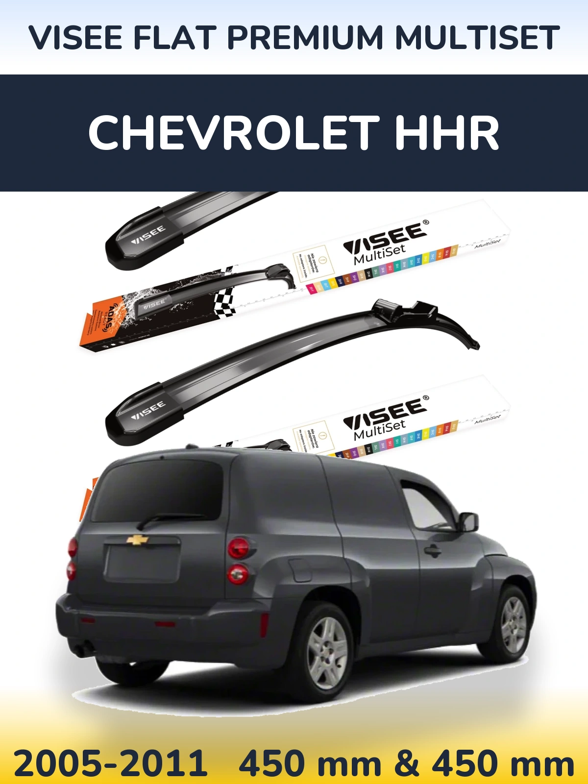 Torkarblad VISEE FLAT PREMIUM MultiSet för Chevrolet HHR