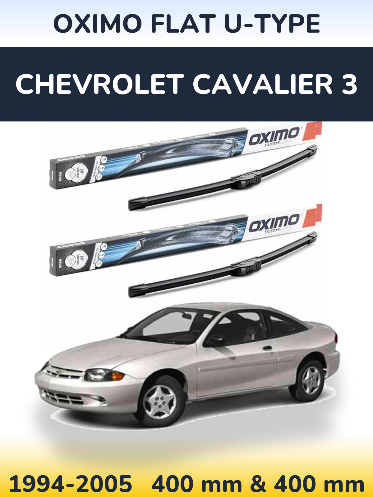 Torkarblad Oximo Flat U-type för Chevrolet Cavalier 3