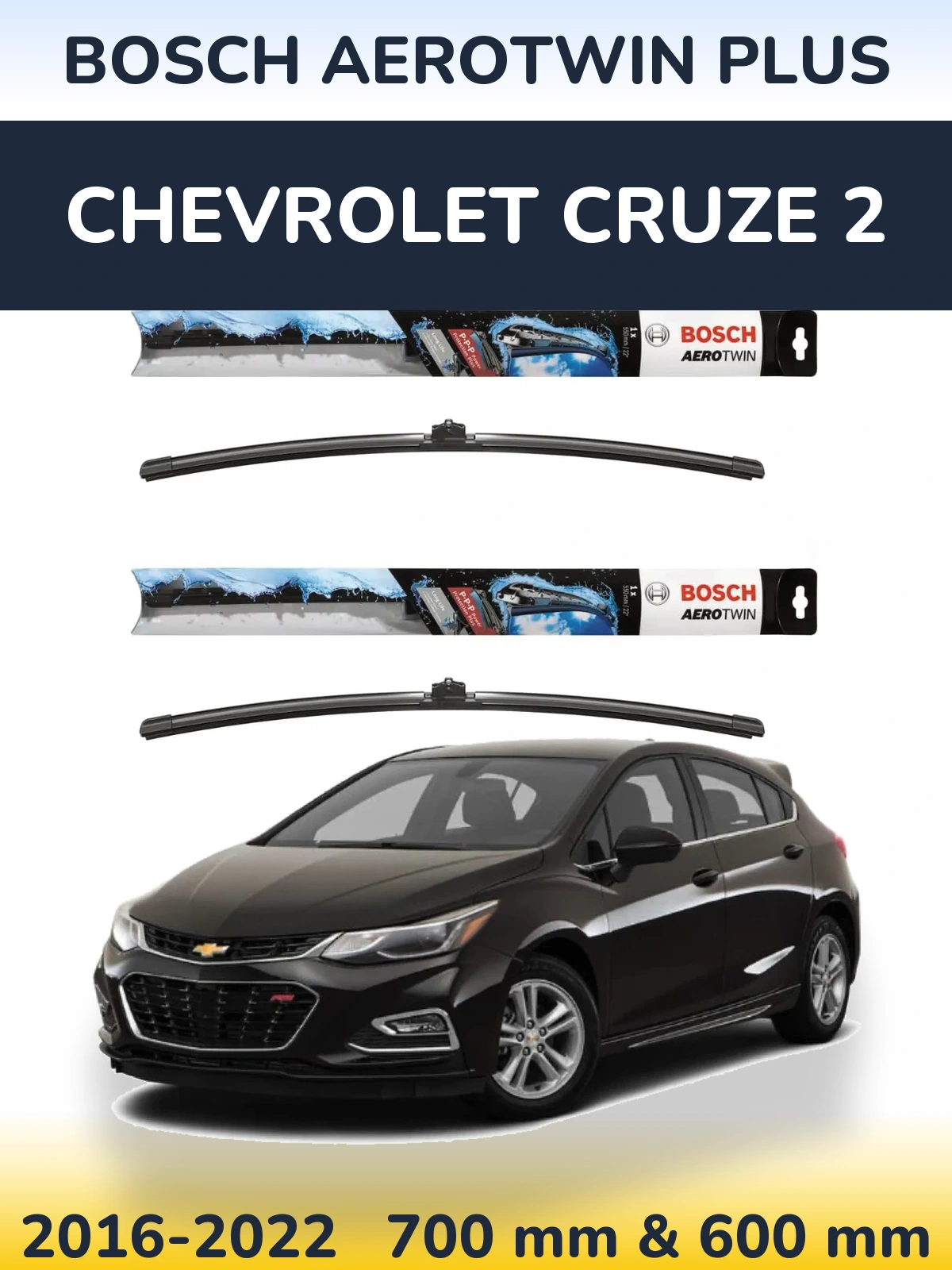 Torkarblad BOSCH AeroTwin Plus för Chevrolet Cruze 2