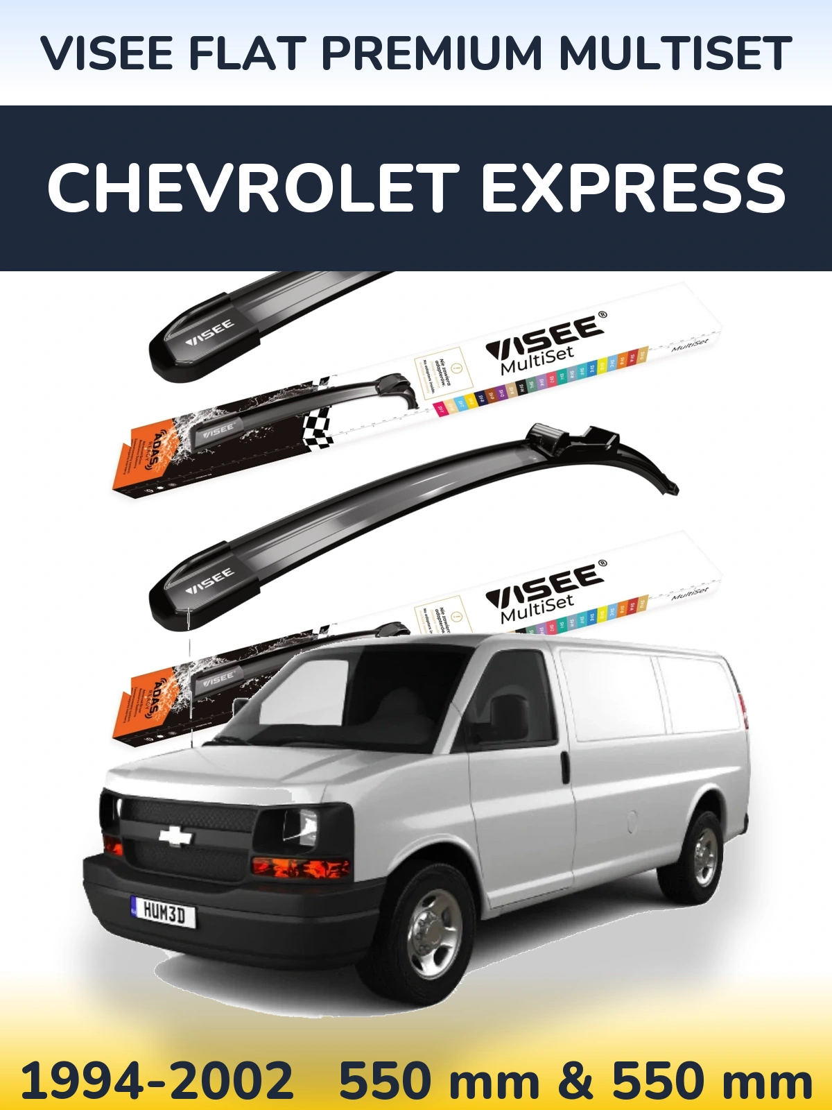 Torkarblad VISEE FLAT PREMIUM MultiSet för Chevrolet Express