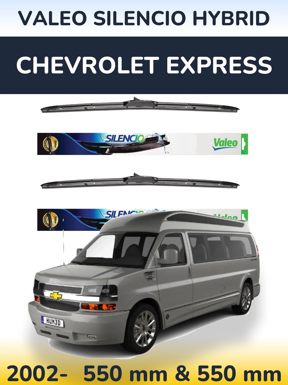 Torkarblad Valeo Silencio Hybrid för Chevrolet Express