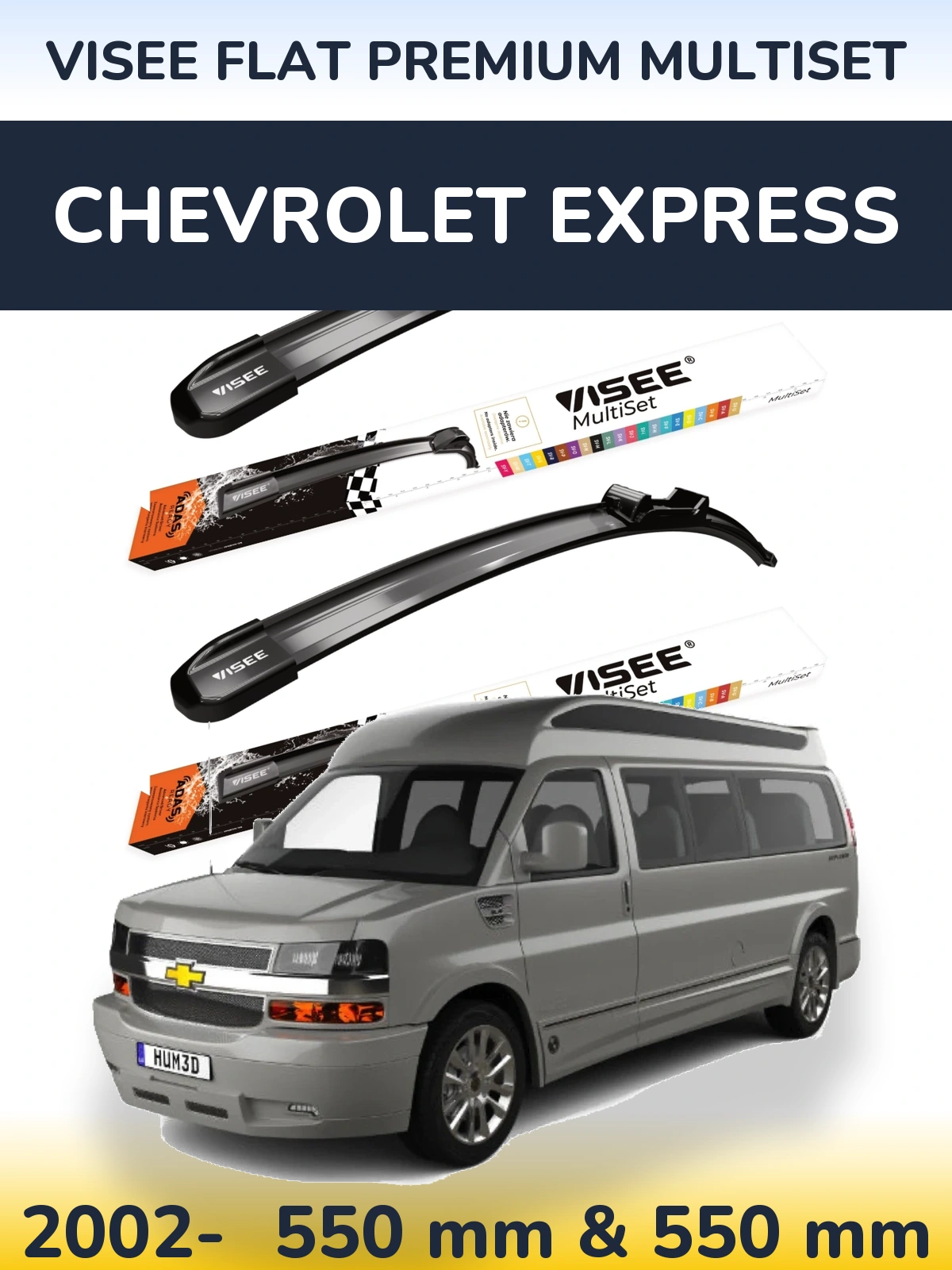Torkarblad VISEE FLAT PREMIUM MultiSet för Chevrolet Express